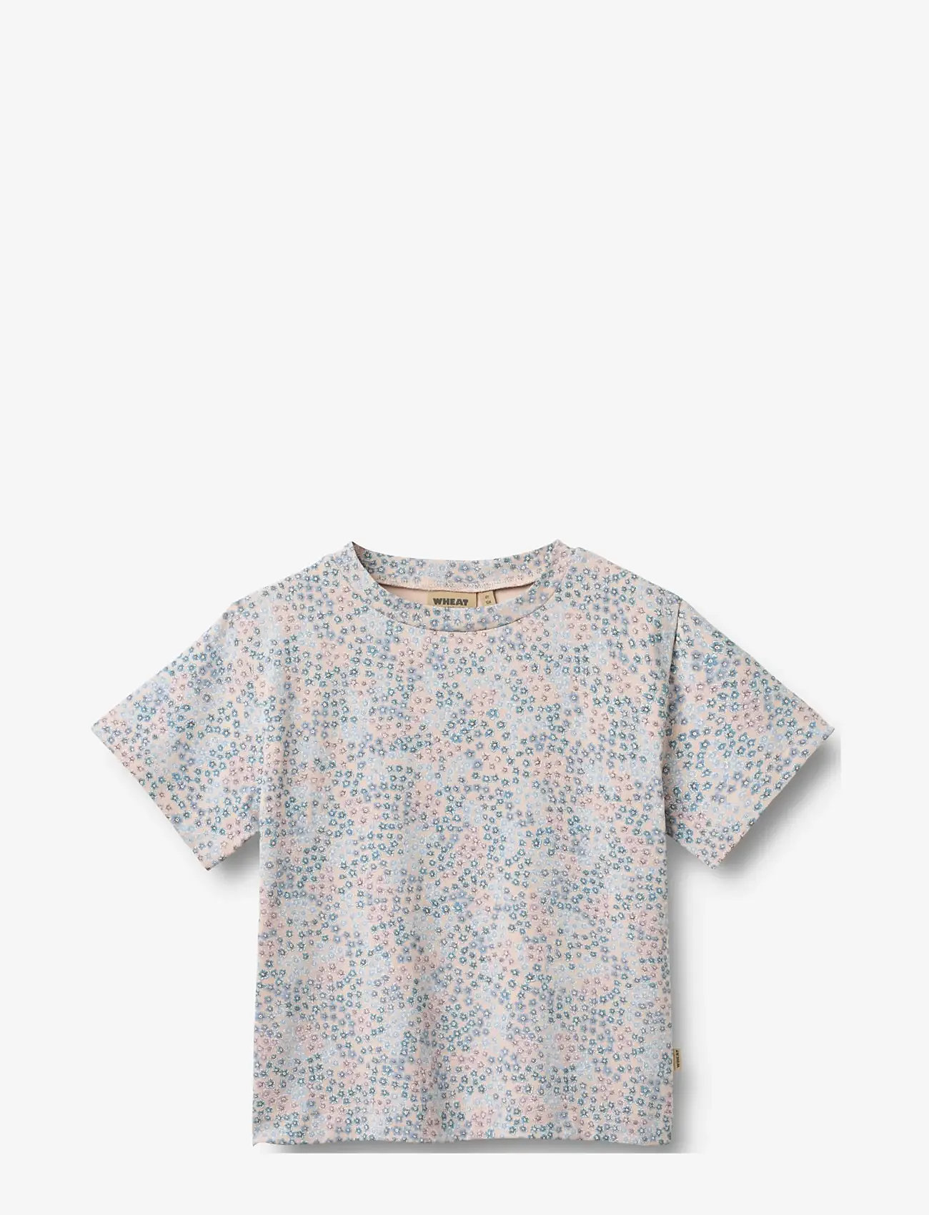 Wheat - T-shirt S/S Ella - kortærmede t-shirts - powder blue flowers - 0