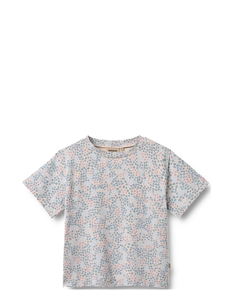 Wheat - T-shirt S/S Ella - kortærmede t-shirts - powder blue flowers - 0