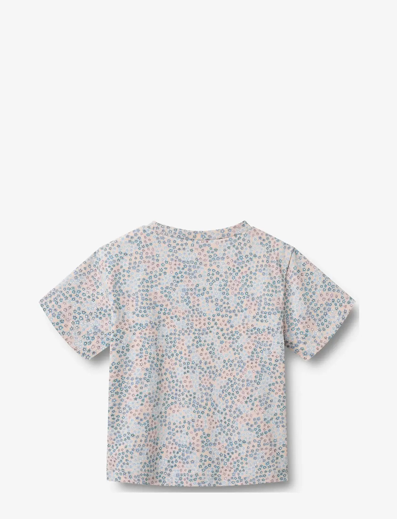 Wheat - T-shirt S/S Ella - kortærmede t-shirts - powder blue flowers - 1