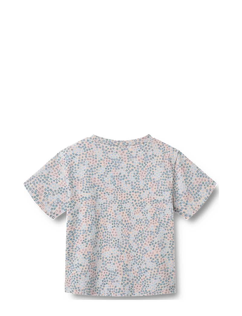 Wheat - T-shirt S/S Ella - kortærmede t-shirts - powder blue flowers - 1