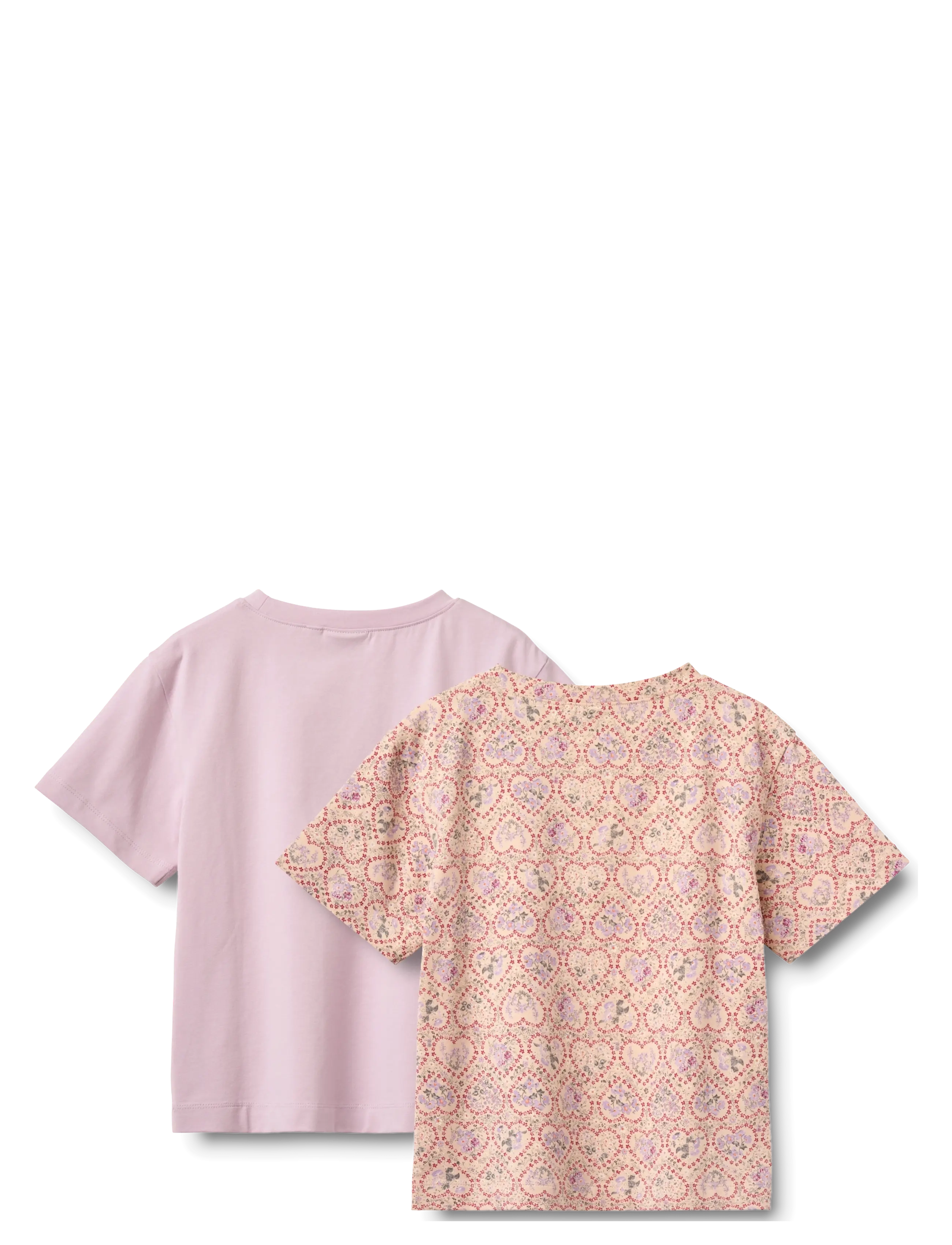 Wheat - 2 T-shirt S/S Ella - kurzärmelige - magenta heart flowers - 1