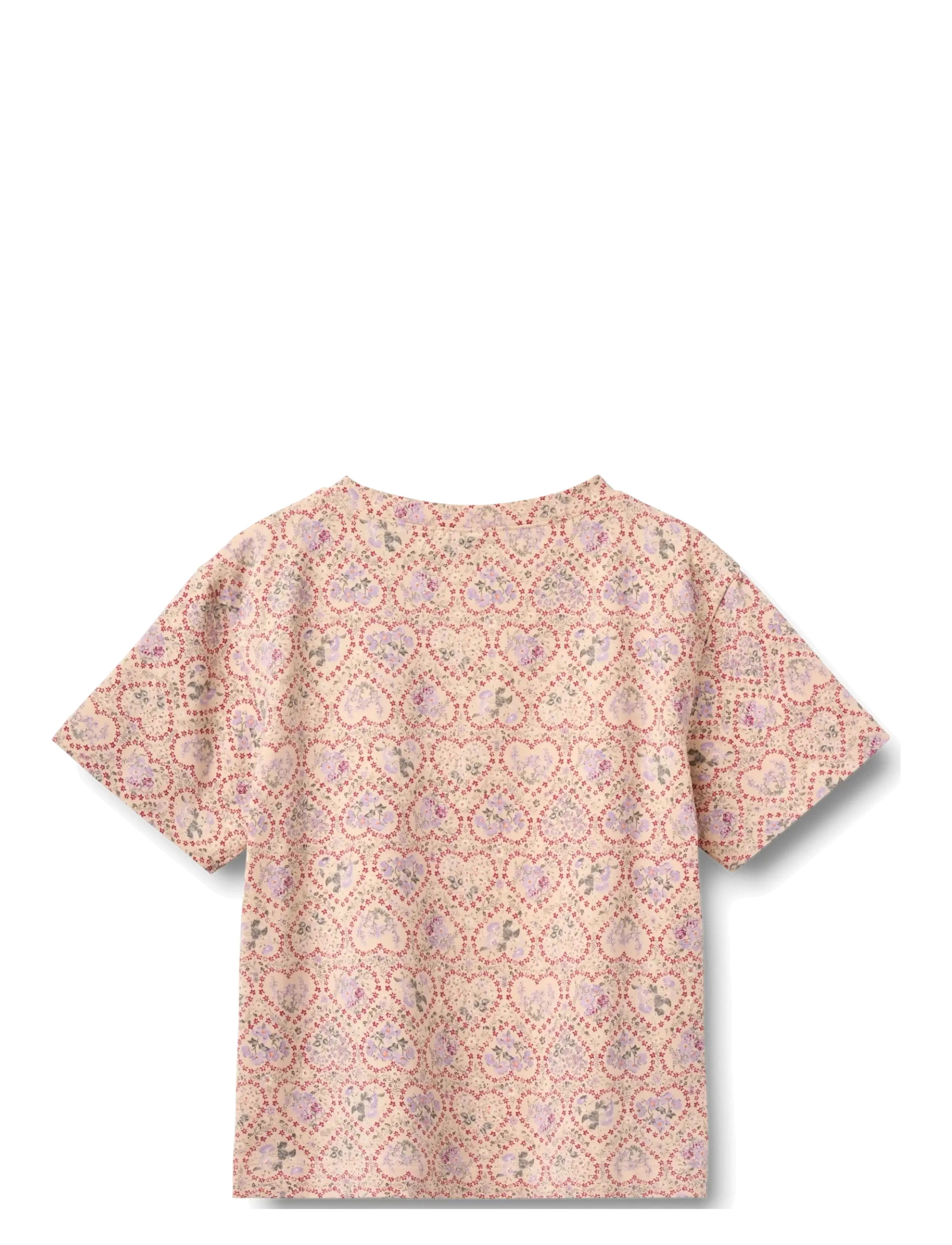 Wheat - 2 T-shirt S/S Ella - kurzärmelige - magenta heart flowers - 3