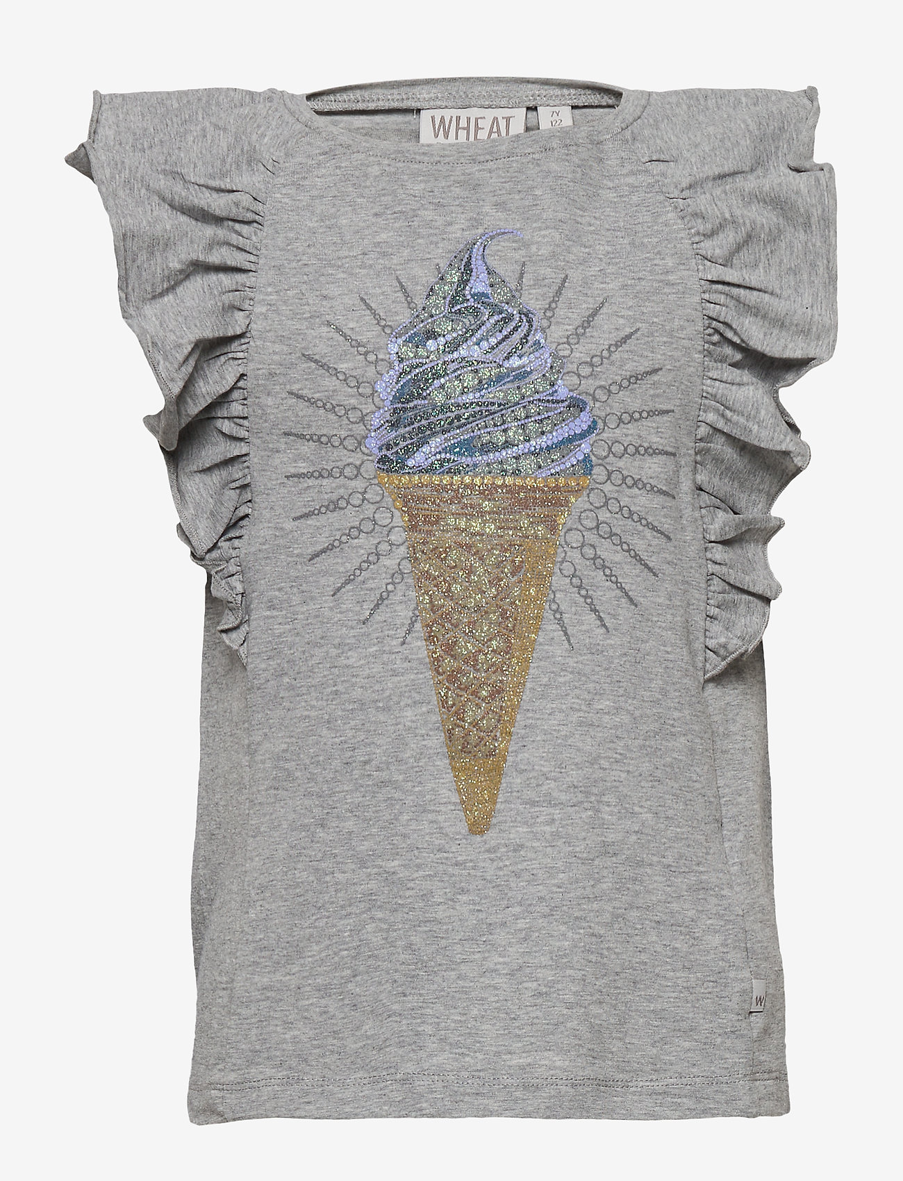 Wheat - T-Shirt Glitter Ice Cream - soft melange grey - 0