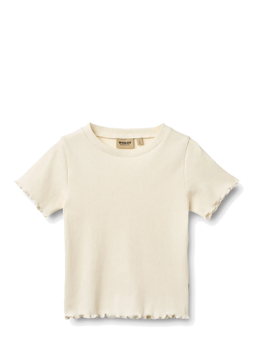 Wheat - 2 Rib T-shirt S/S Alicia - kurzärmelige - ivory - 2