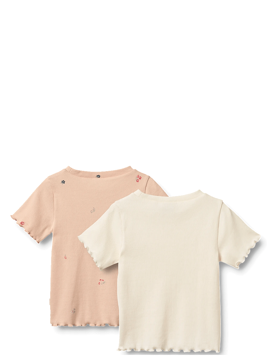 Wheat - 2 Rib T-shirt S/S Alicia - kurzärmelige - rose flowers - 1