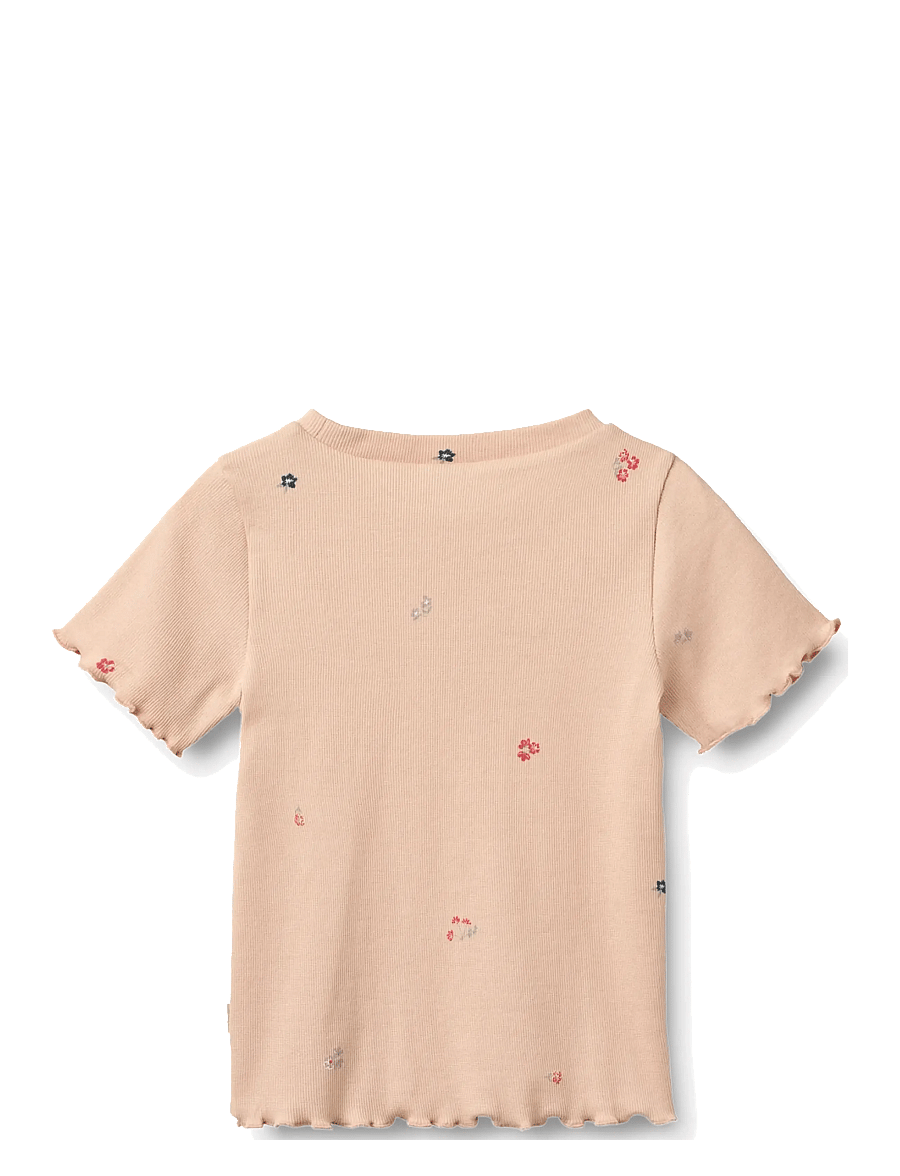 Wheat - 2 Rib T-shirt S/S Alicia - kurzärmelige - rose flowers - 4
