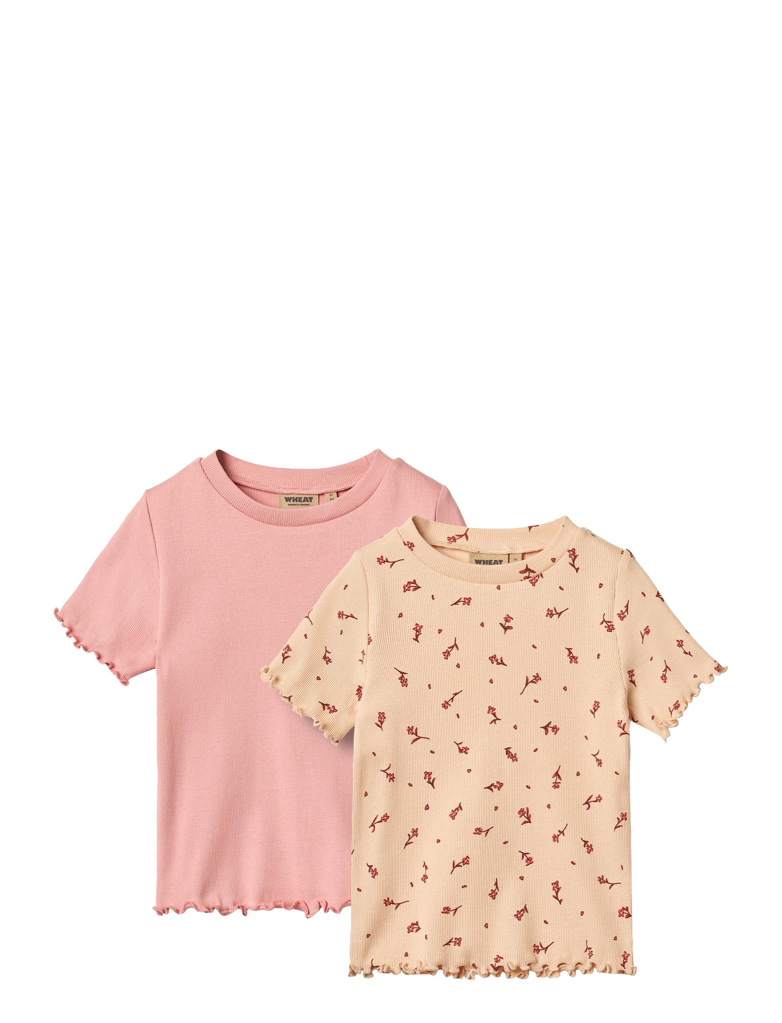 Wheat 2 Rib T-Shirt S/S Alicia, 98, Pink, T-Shirts > Kortærmede, Børn