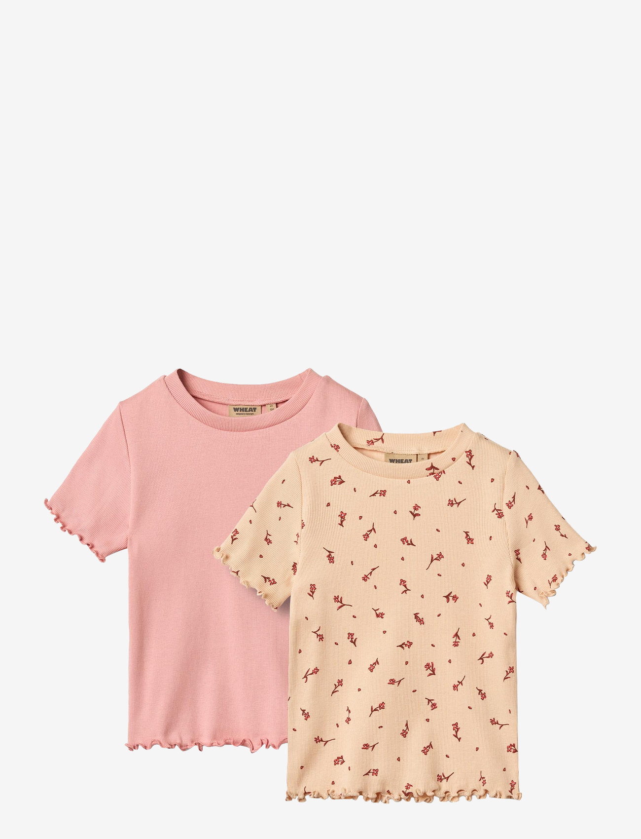 Wheat - 2 Rib T-shirt S/S Alicia - short-sleeved t-shirts - rose water flowers - 0
