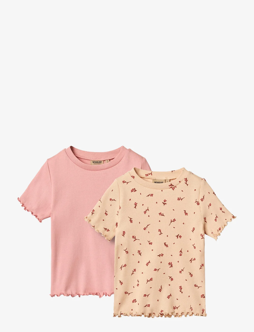 Wheat - 2 Rib T-Shirts S/S Alicia - kurzärmelige - rose water flowers - 0