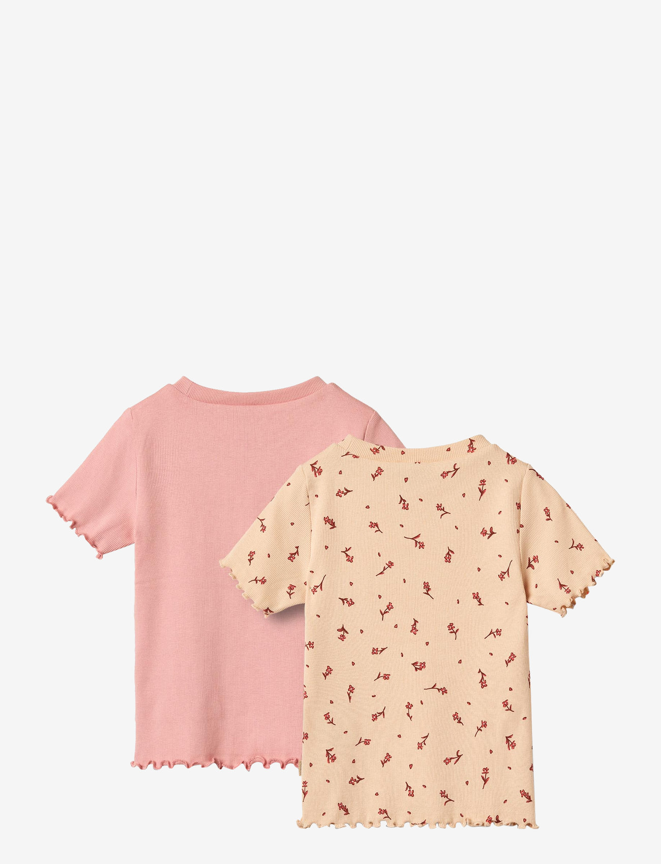 Wheat - 2 Rib T-shirt S/S Alicia - short-sleeved t-shirts - rose water flowers - 1