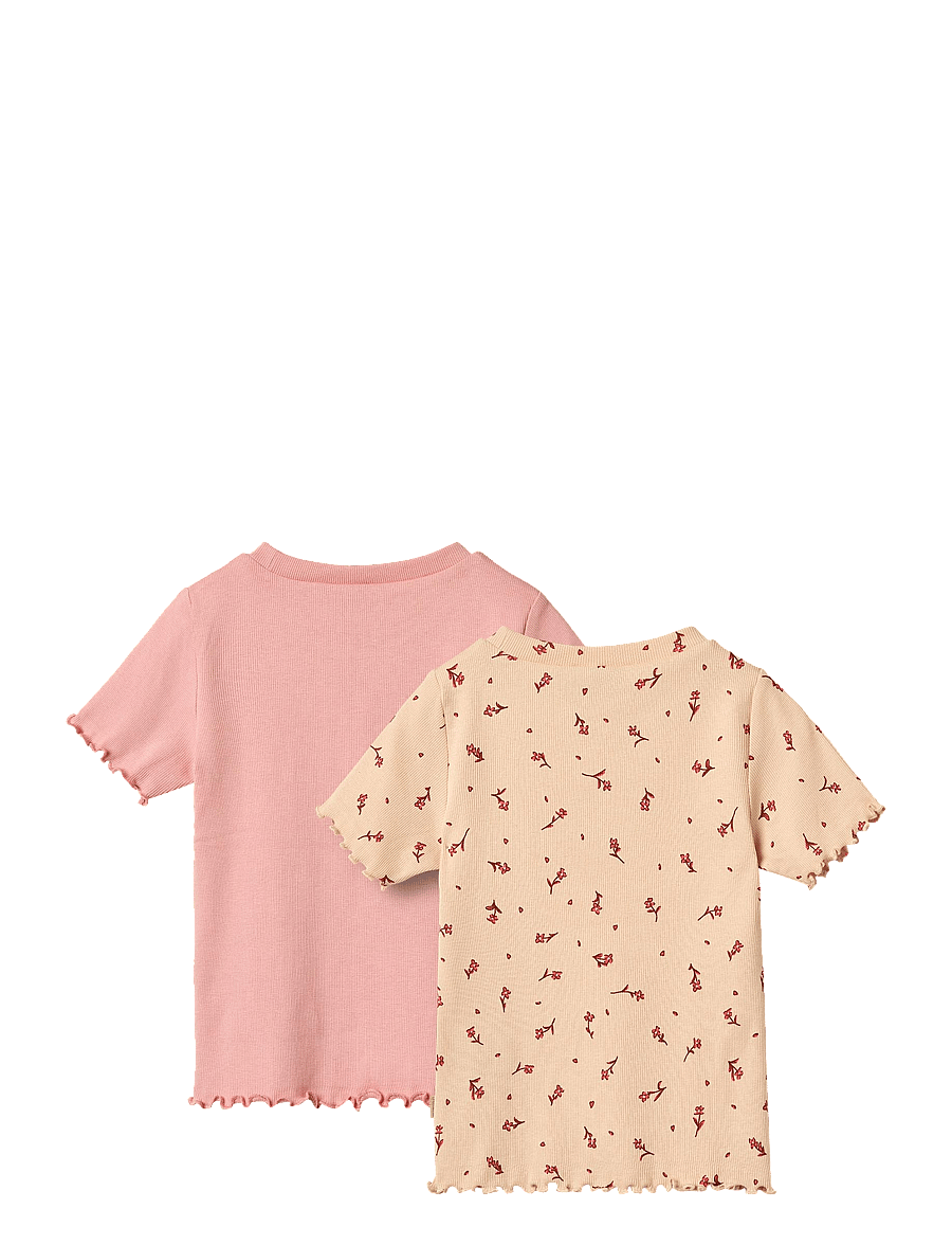 Wheat - 2 Rib T-Shirts S/S Alicia - korte mouwen - rose water flowers - 1
