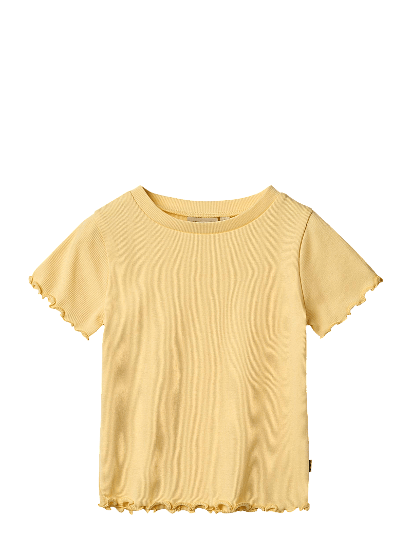 Wheat - Rib T-shirt S/S Alicia - kurzärmelige - golden yellow - 0