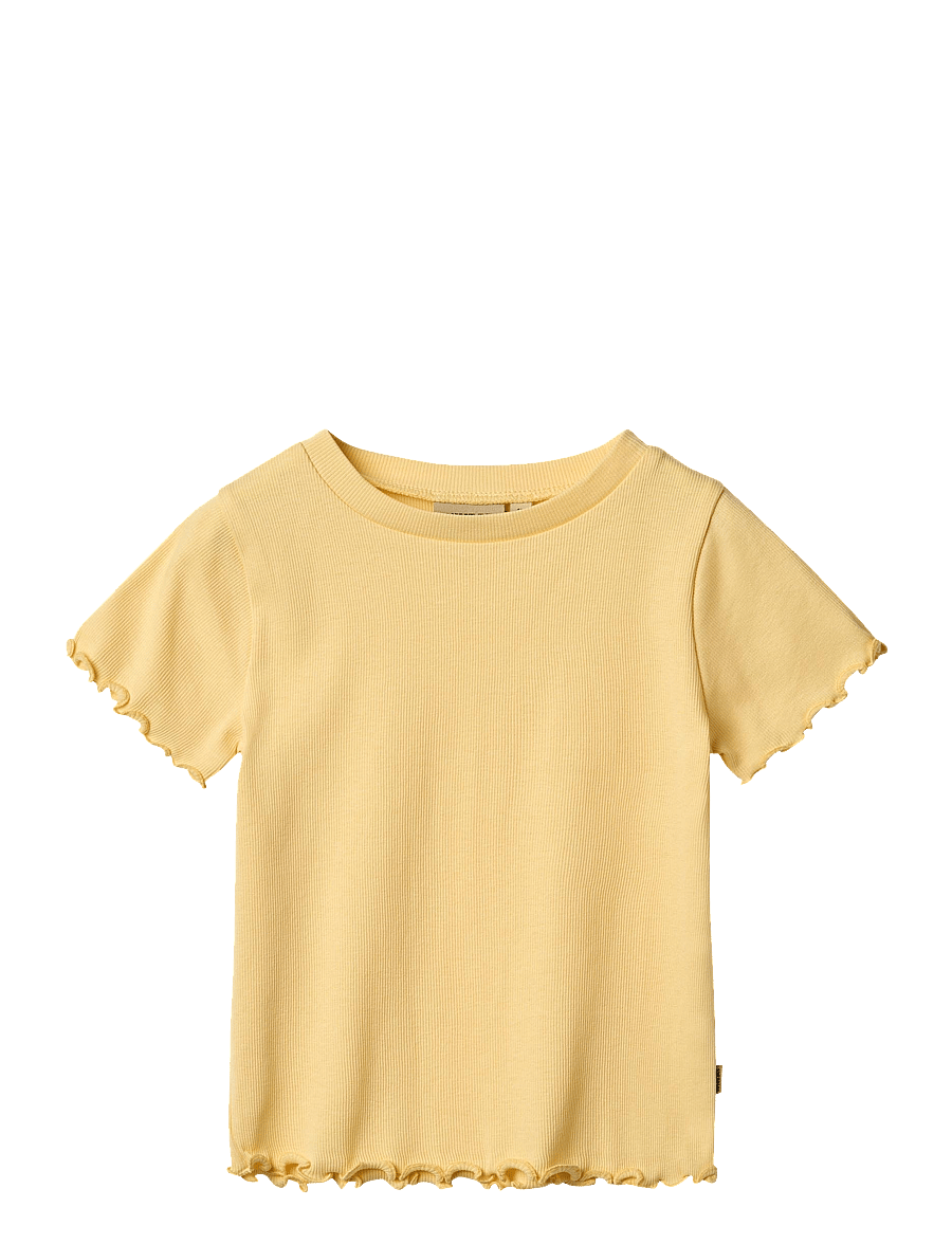 Wheat - Rib T-shirt S/S Alicia - kortærmede t-shirts - golden yellow - 0