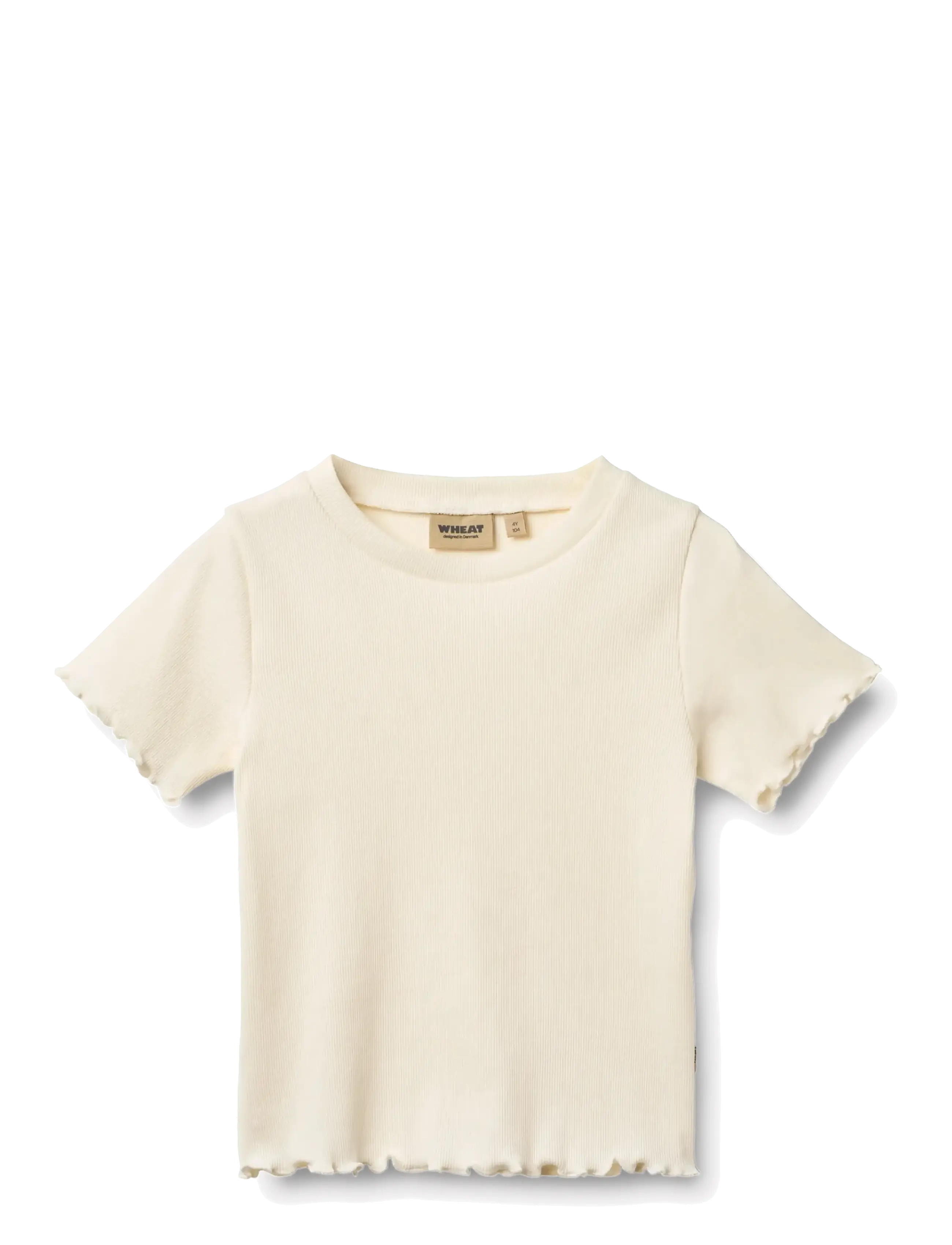 Wheat Rib T-shirt S/S Alicia - Toppar & T-shirts - IVORY / cream