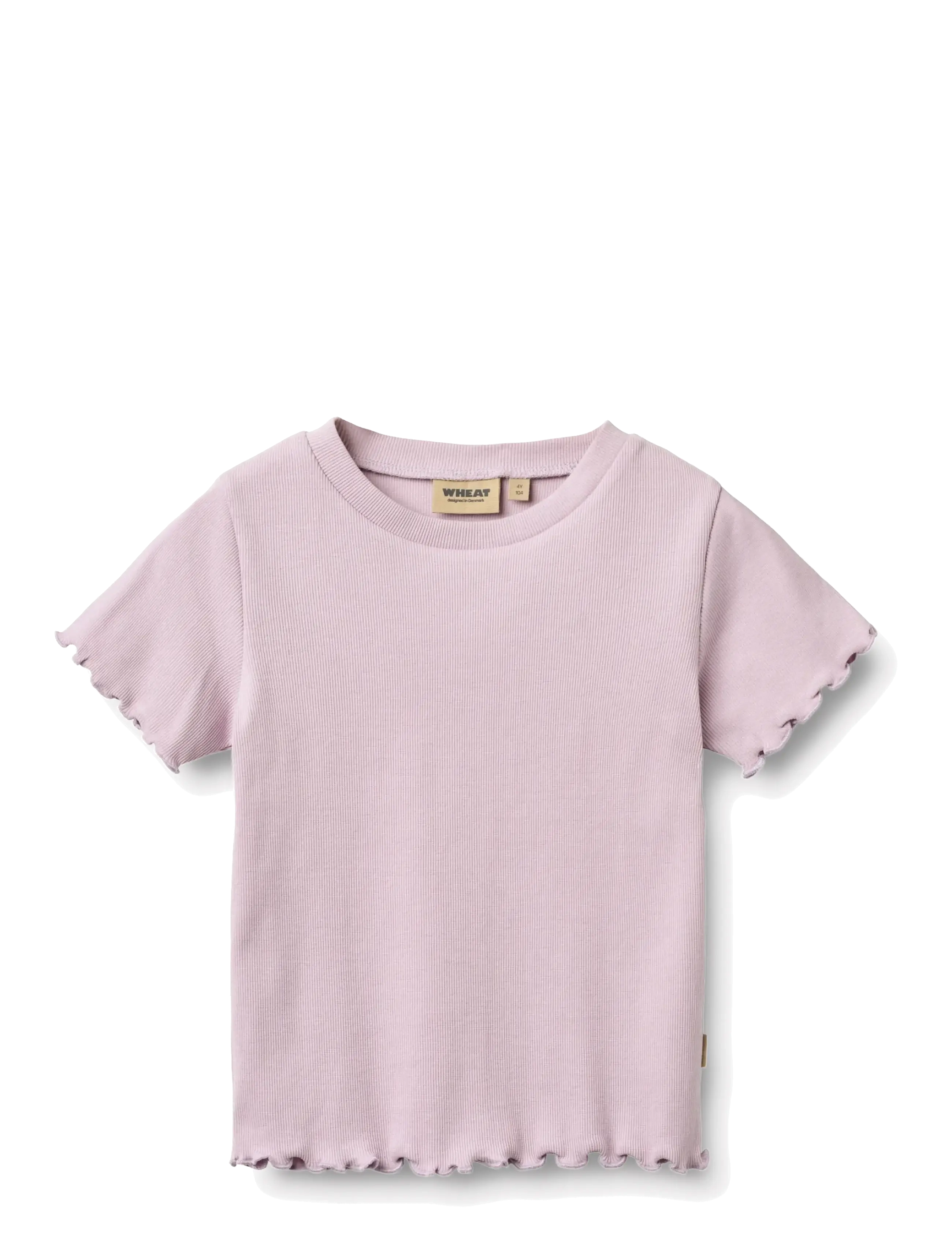 Wheat Rib T-Shirt S/S Alicia, 110, Purple, T-Shirts > Kortærmede, Børn