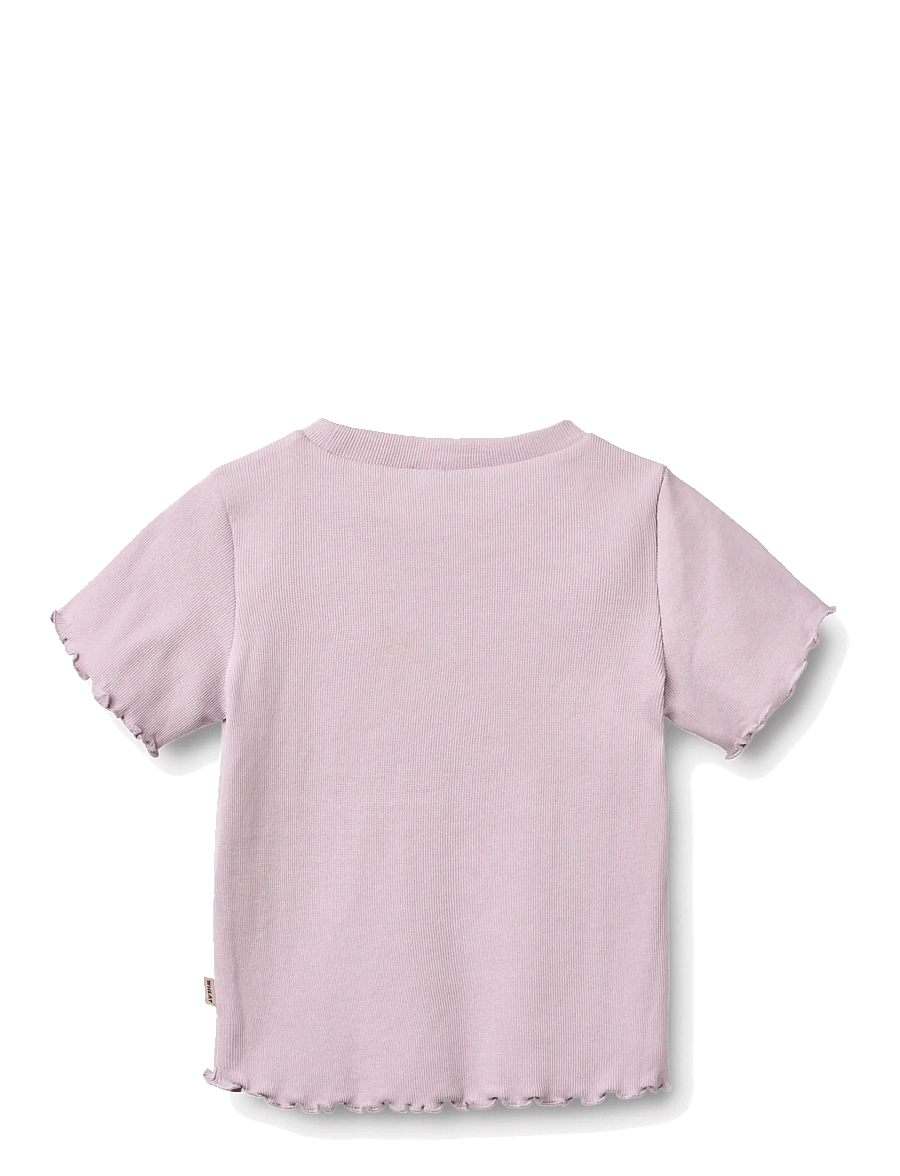 Wheat - Rib T-shirt S/S Alicia - kortærmede t-shirts - lavender - 1