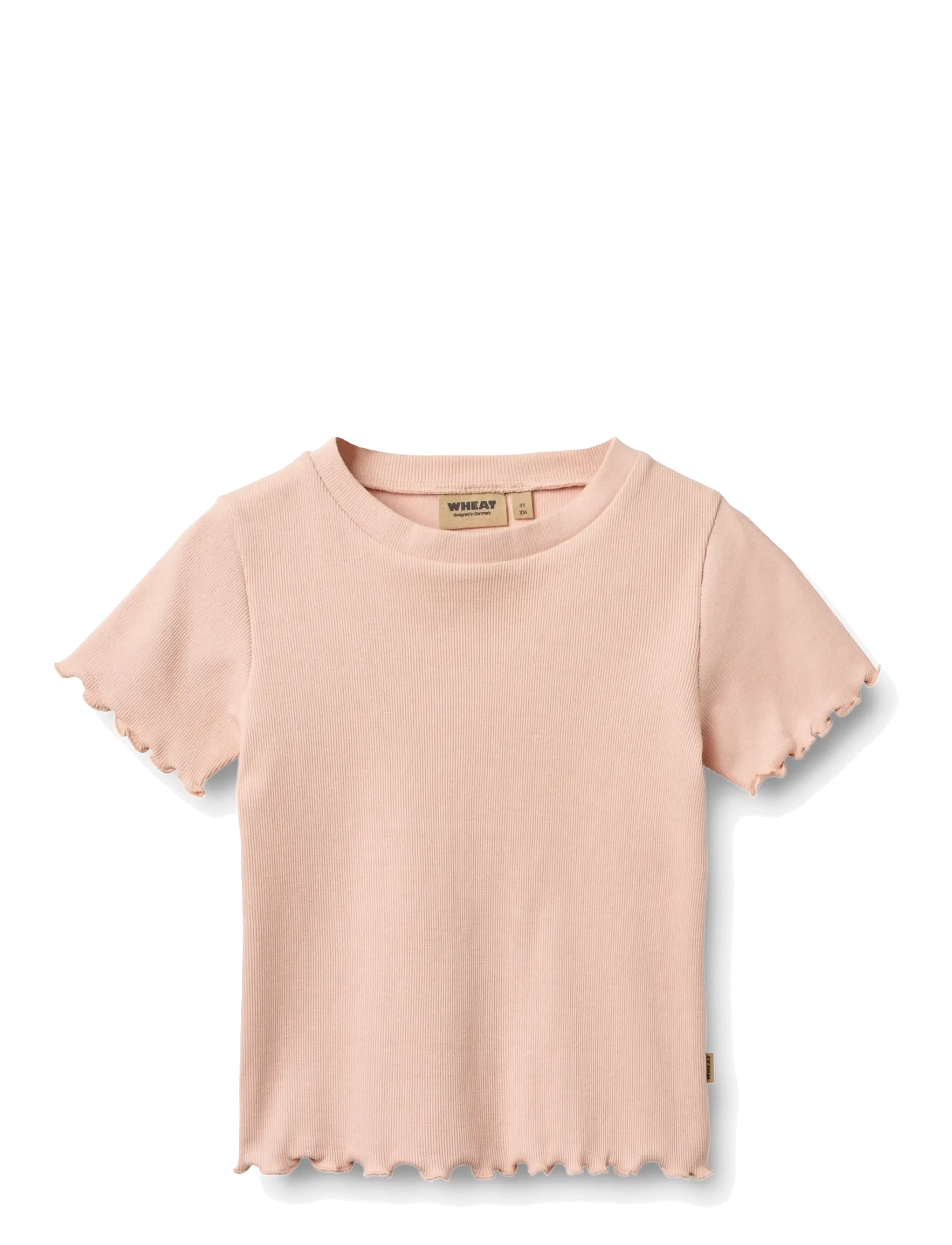 Wheat Rib T-shirt S/S Alicia - Topper & T-skjorter - POWDER / pink/rose
