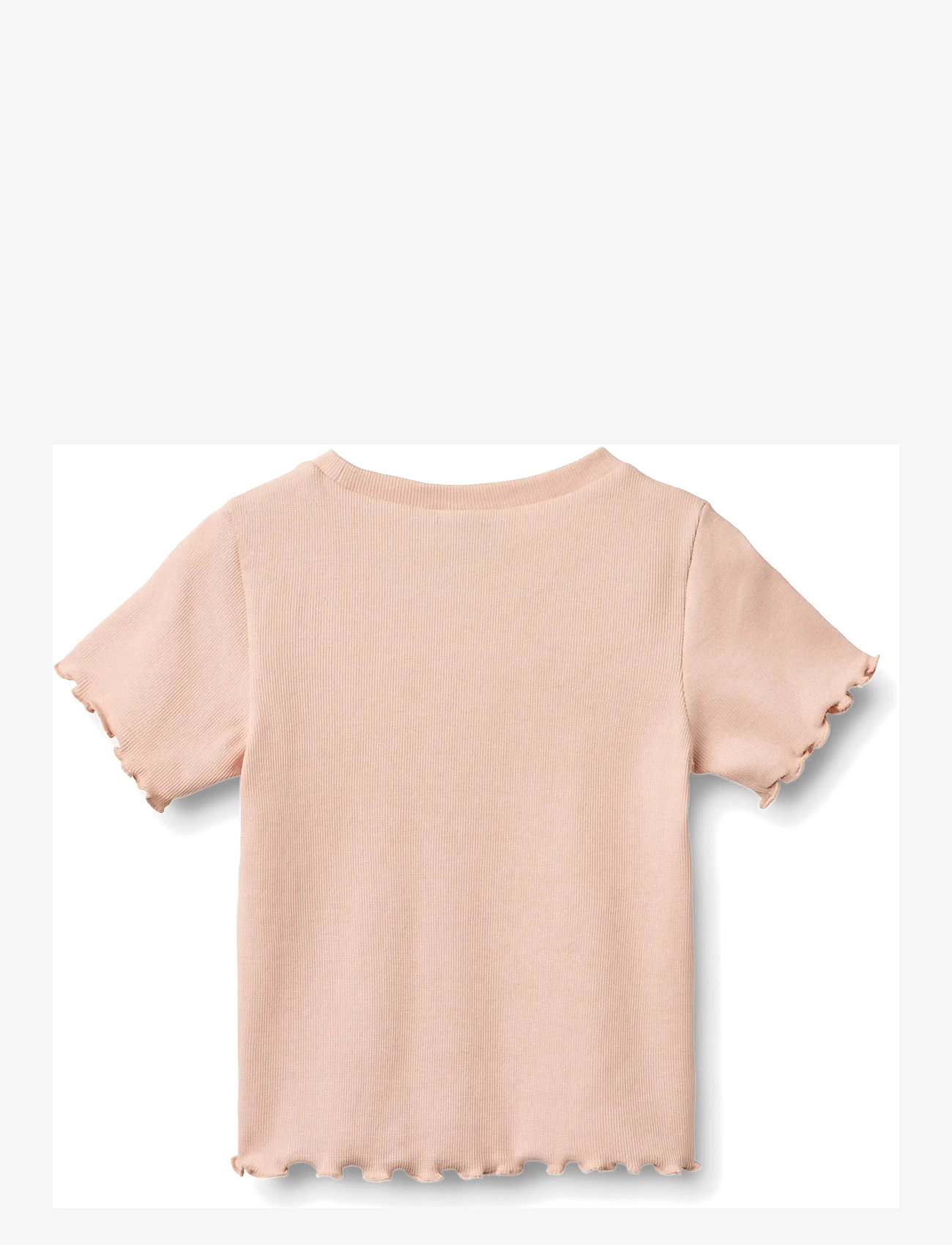 Wheat - Rib T-shirt S/S Alicia - short-sleeved t-shirts - powder - 1