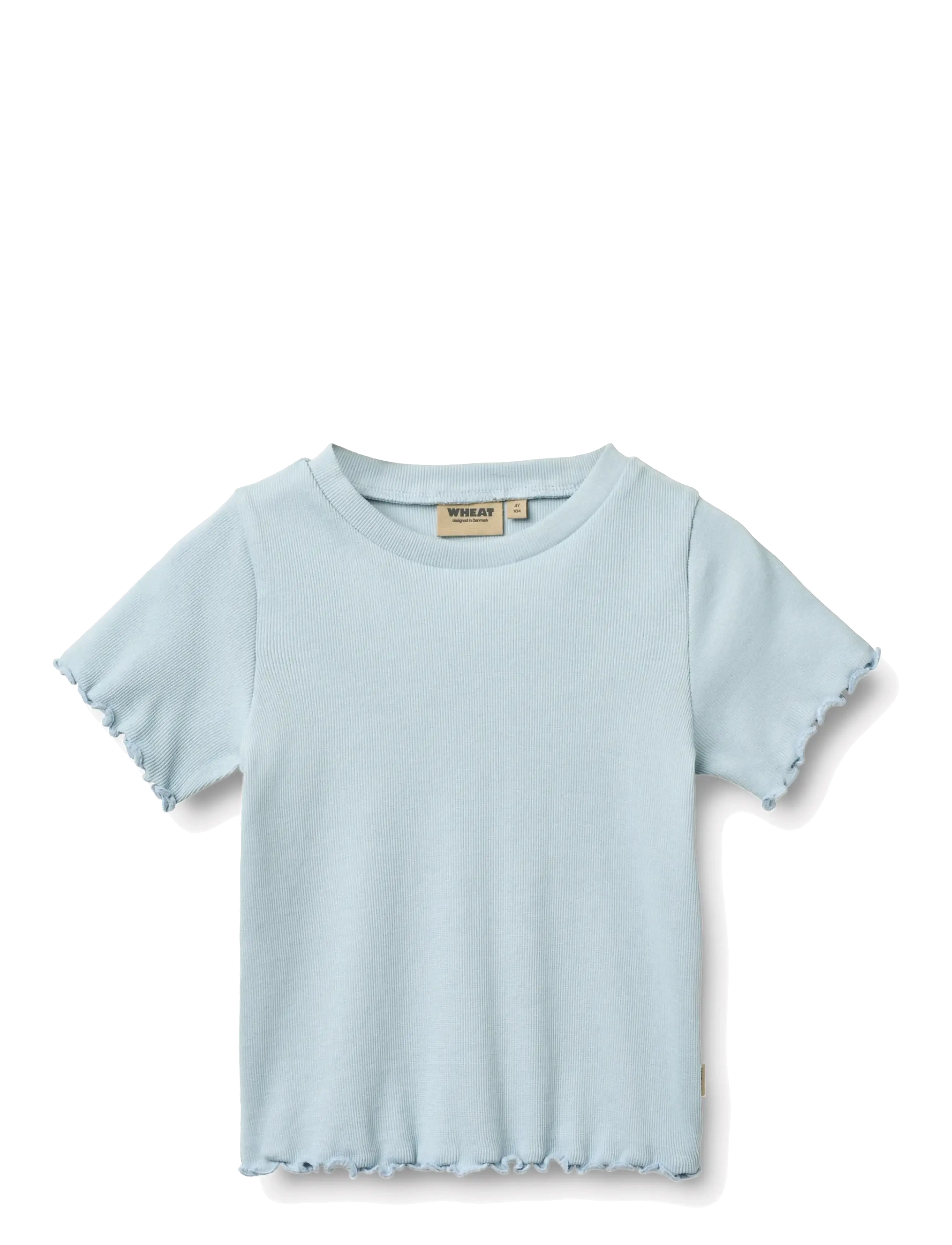 Wheat Rib T-shirt S/S Alicia - Toppar & T-shirts - SUMMER SKY / blue