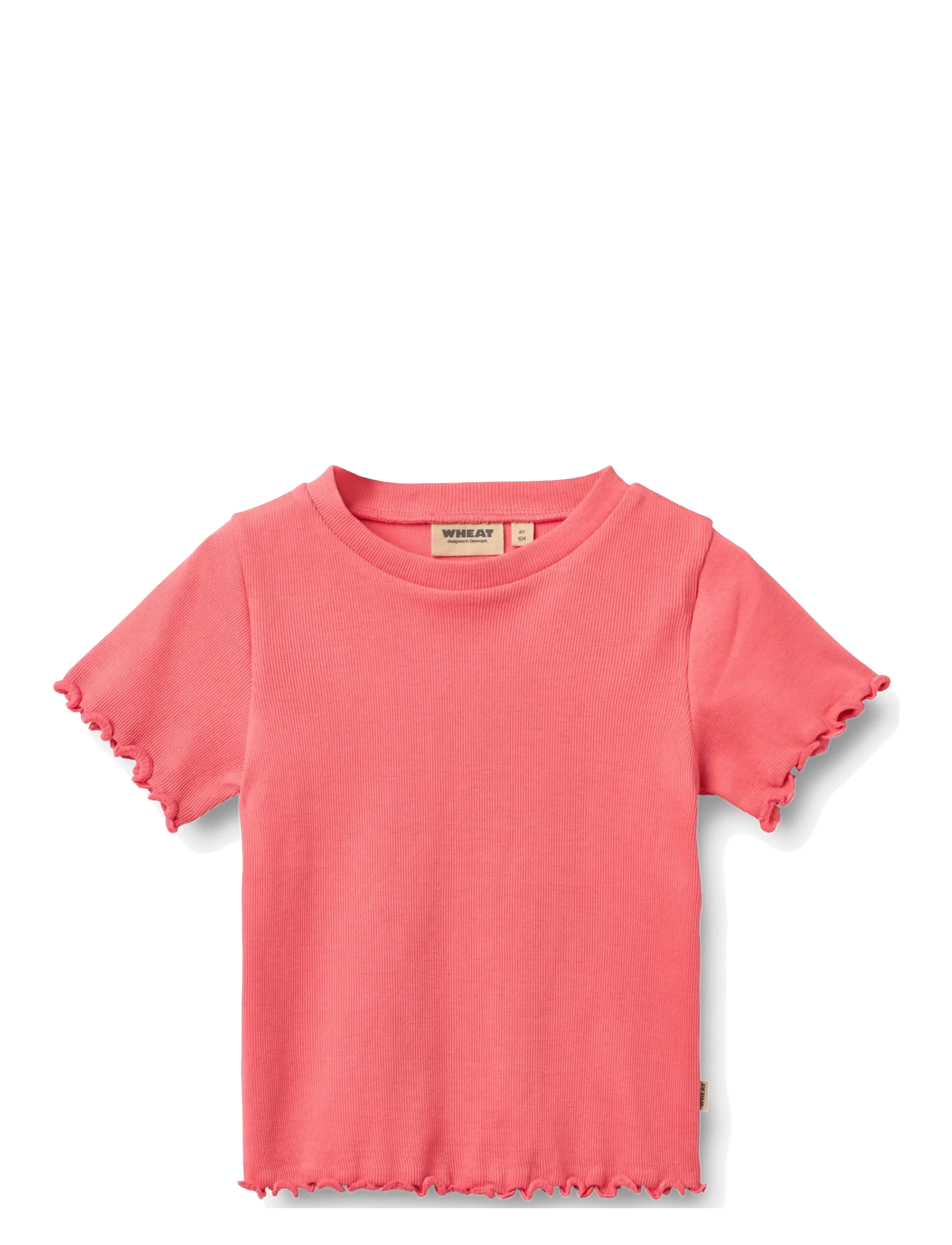 Wheat Rib T-shirt S/S Alicia - Kurzärmelige - WATERMELON / coral