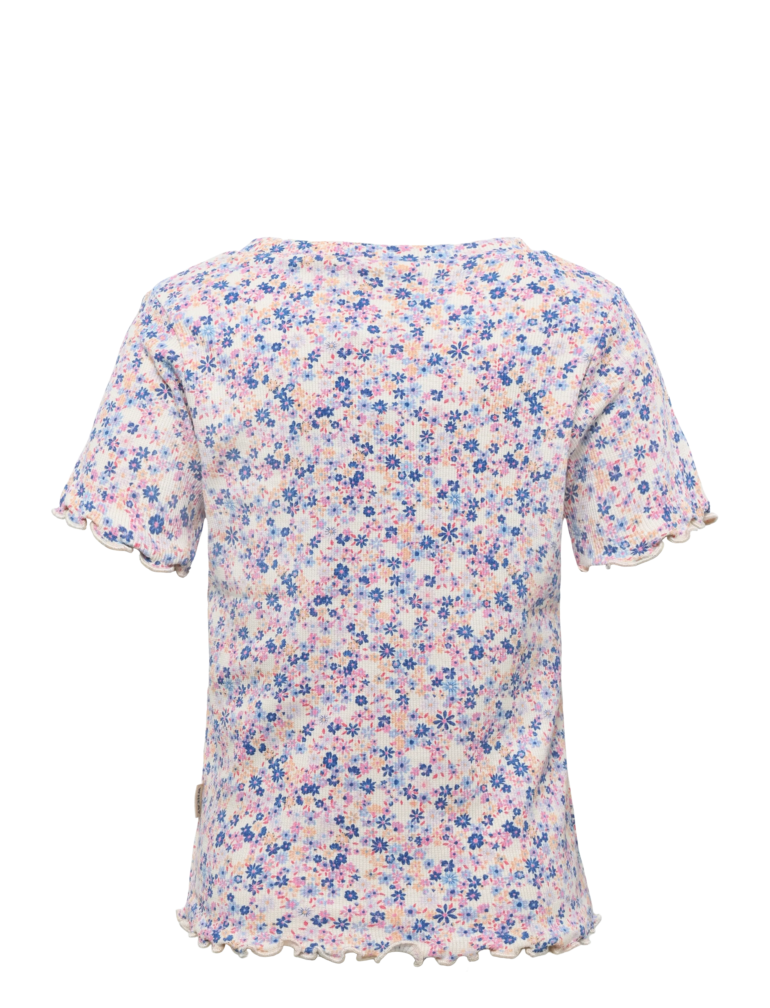 Wheat - Rib T-shirt S/S Alicia - kortærmede t-shirts - pink blue flowers - 1