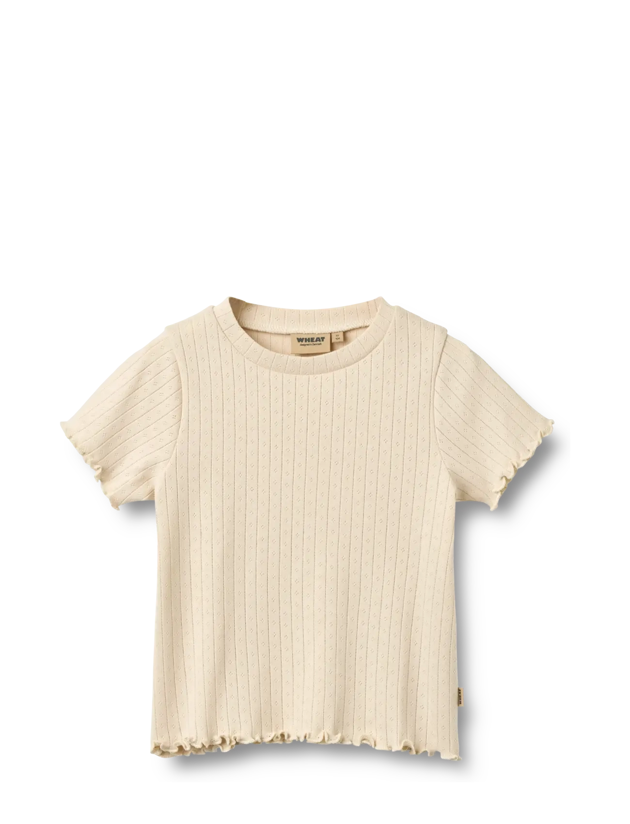 Wheat Rib T-Shirt S/S Irene, 104, Yellow, T-Shirts > Kortærmede, Børn