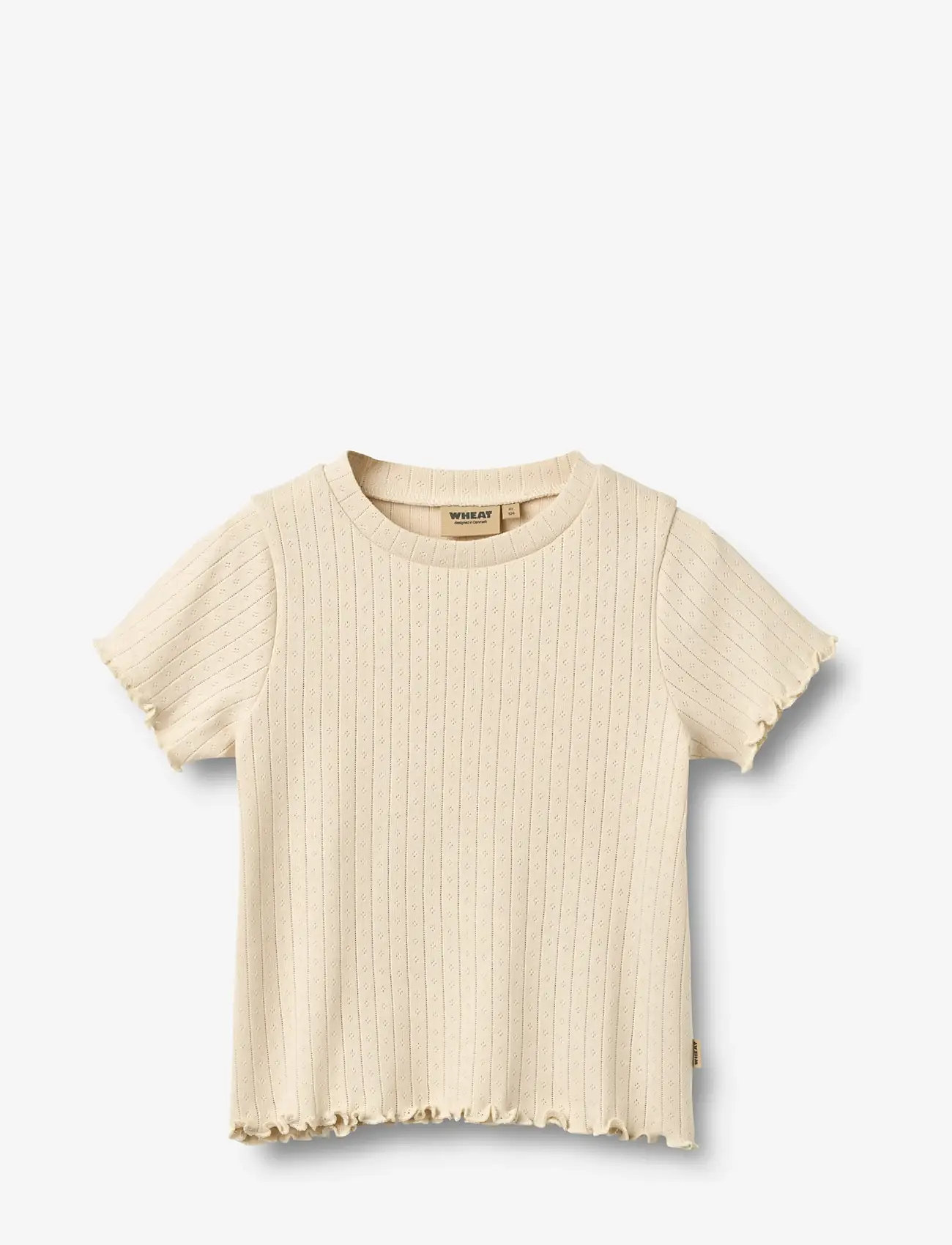 Wheat - Rib T-shirt S/S Irene - kortärmade t-shirts - almond peach - 0