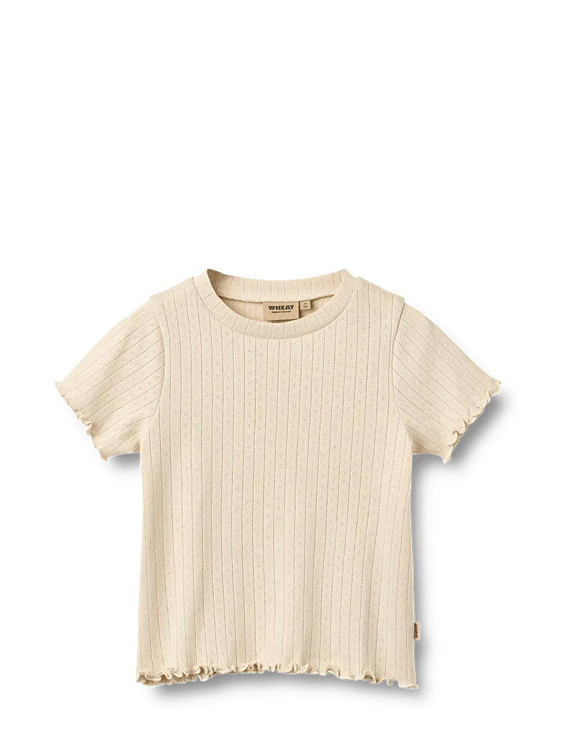 Wheat - Rib T-shirt S/S Irene - kortärmade t-shirts - almond peach - 0