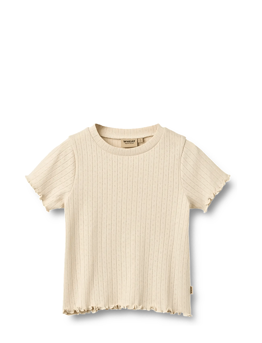 Wheat - Rib T-shirt S/S Irene - lühikeste varrukatega t-särgid - almond peach - 0