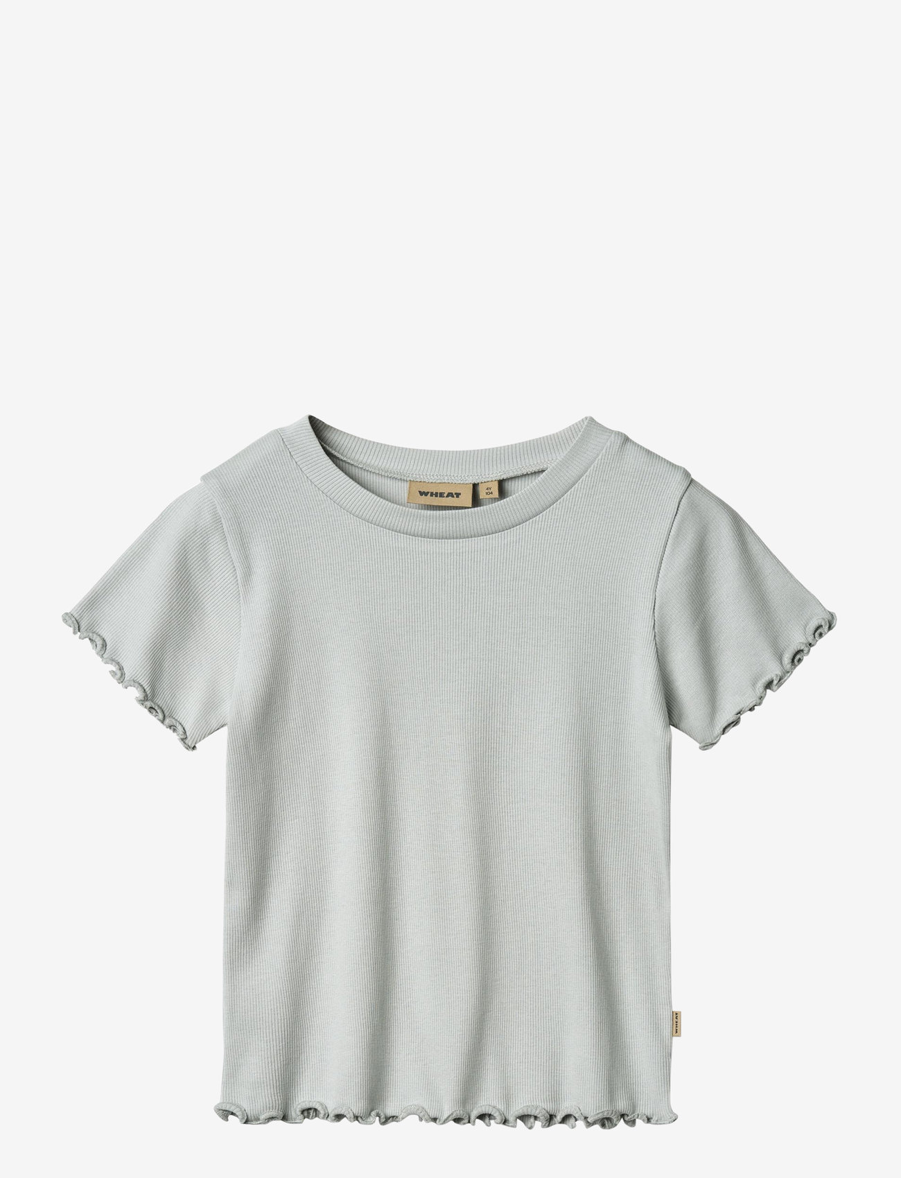 Wheat - Rib T-Shirt S/S Irene - kortærmede t-shirts - soft blue - 0