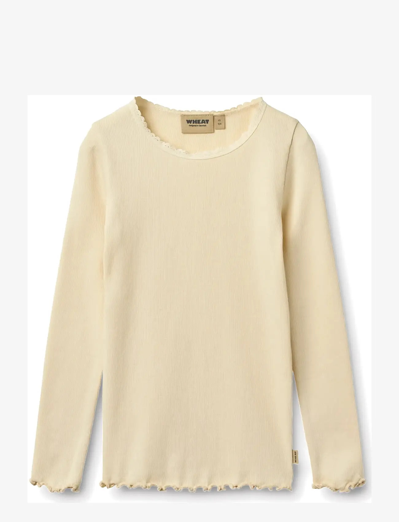 Wheat - Rib T-Shirt L/S Reese - langærmede t-shirts - barely apricot - 0