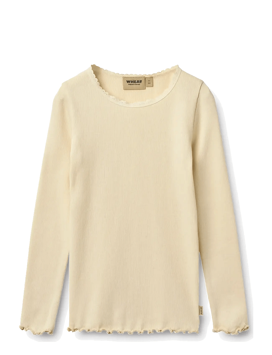 Wheat - Rib T-Shirt L/S Reese - langärmelig - barely apricot - 0