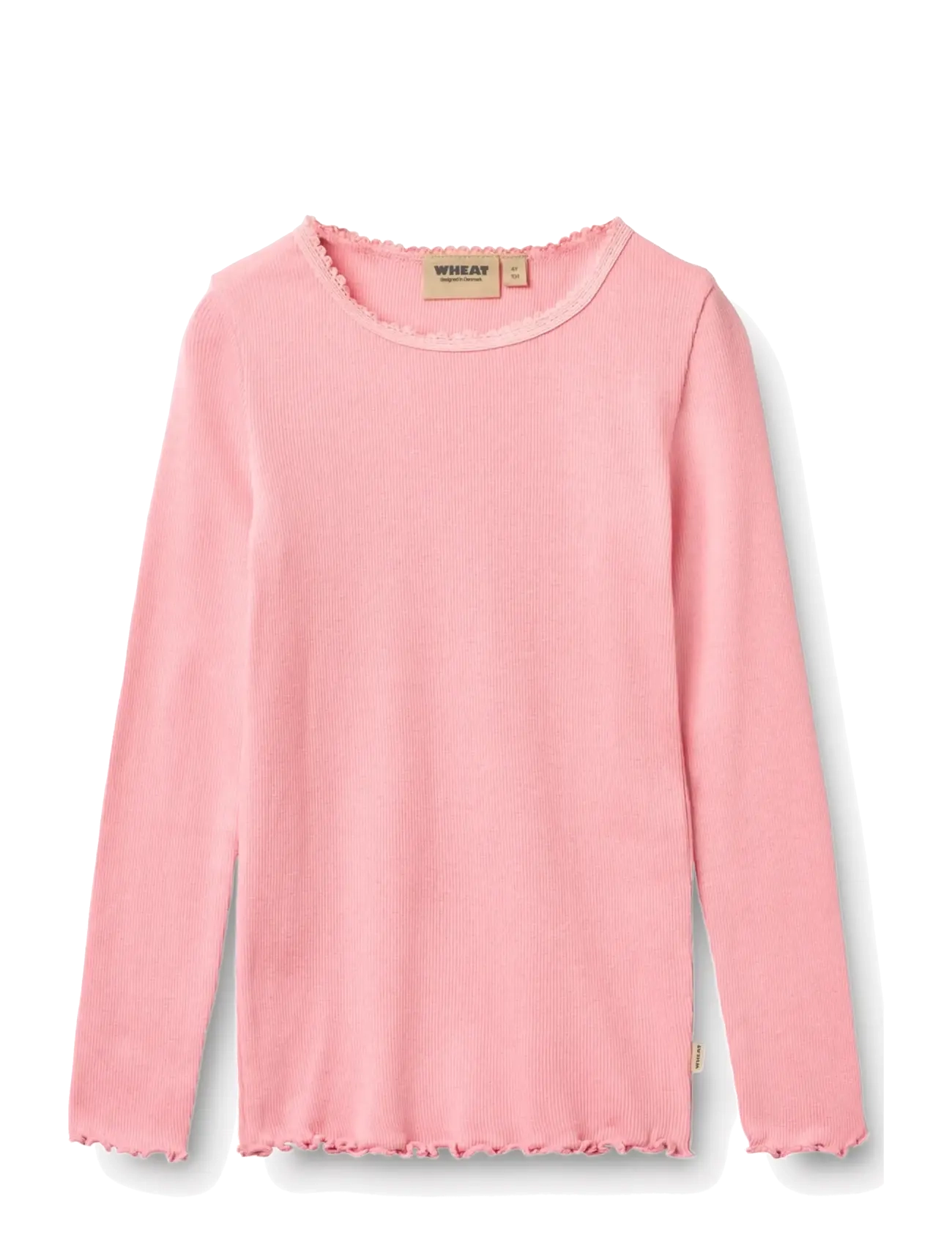 Wheat Rib T-Shirt L/S Reese - Toppar & T-shirts - BUBBLEGUM / pink/rose