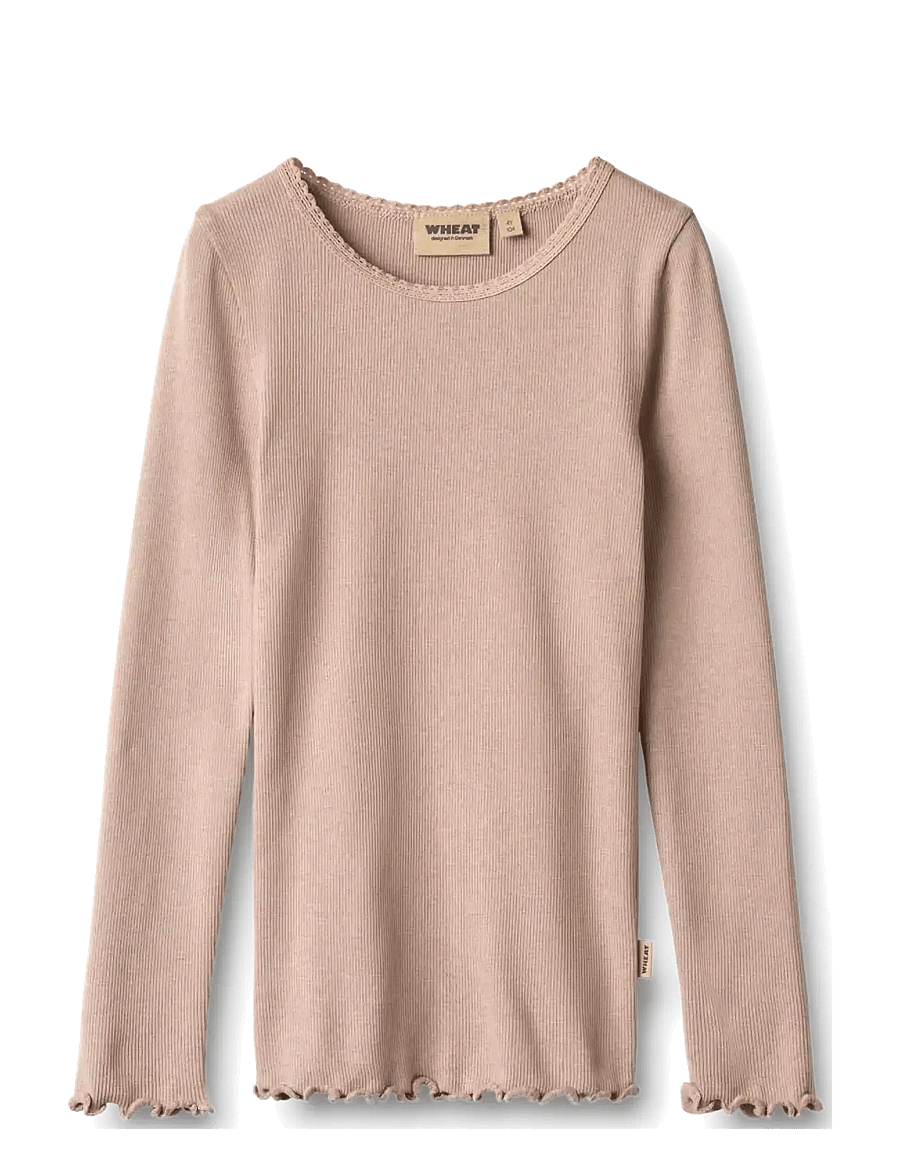 Wheat - Rib T-Shirt L/S Reese - langärmelig - dry rose - 0