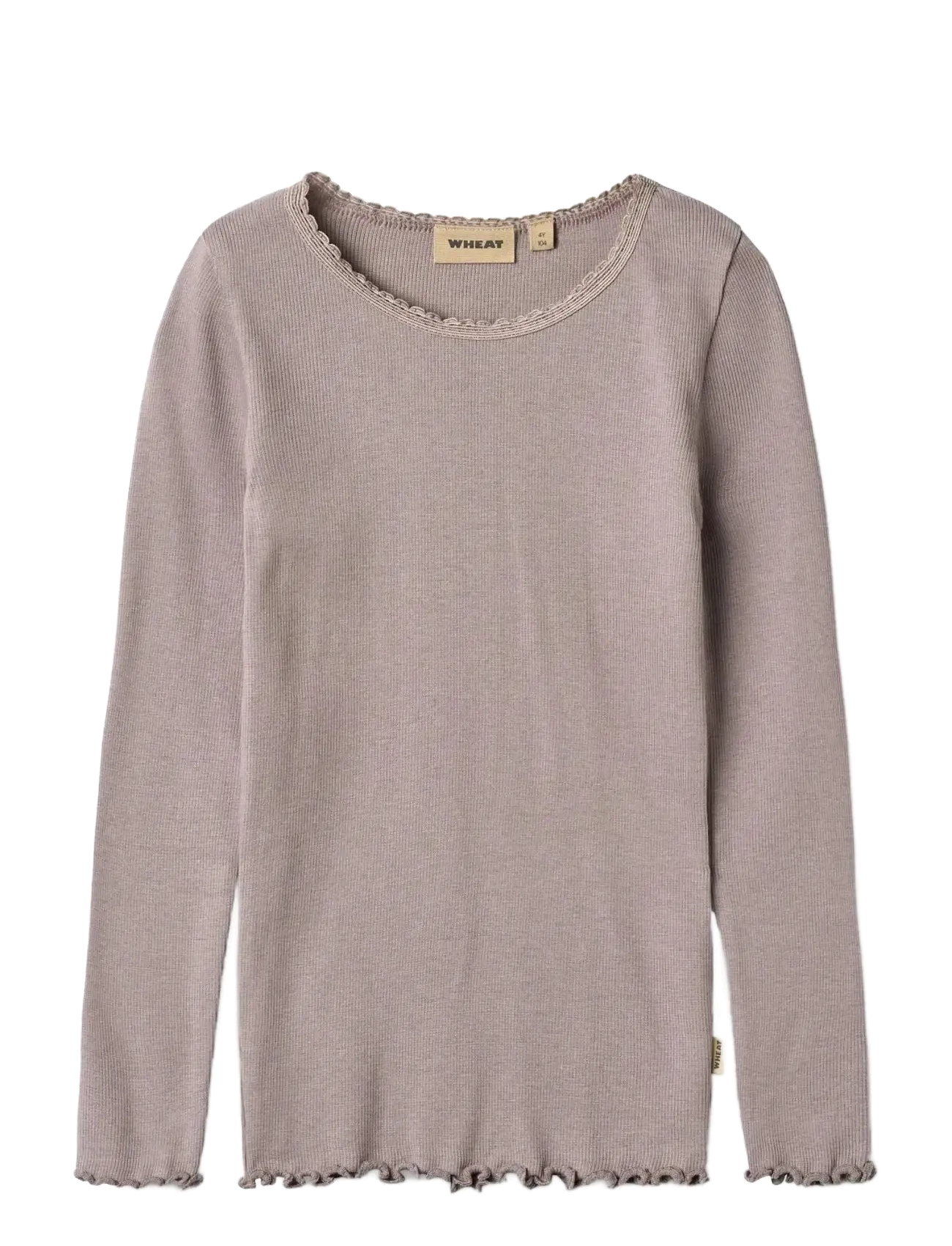 Wheat Rib T-Shirt L/S Reese, 110, Purple, T-Shirts > Langærmede T-shirts, Børn