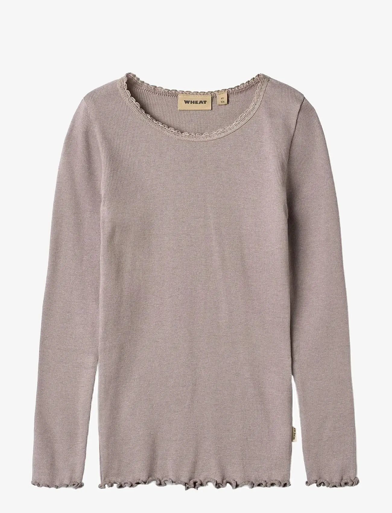 Wheat - Rib T-Shirt L/S Reese - langærmede t-shirts - dusty purple - 0