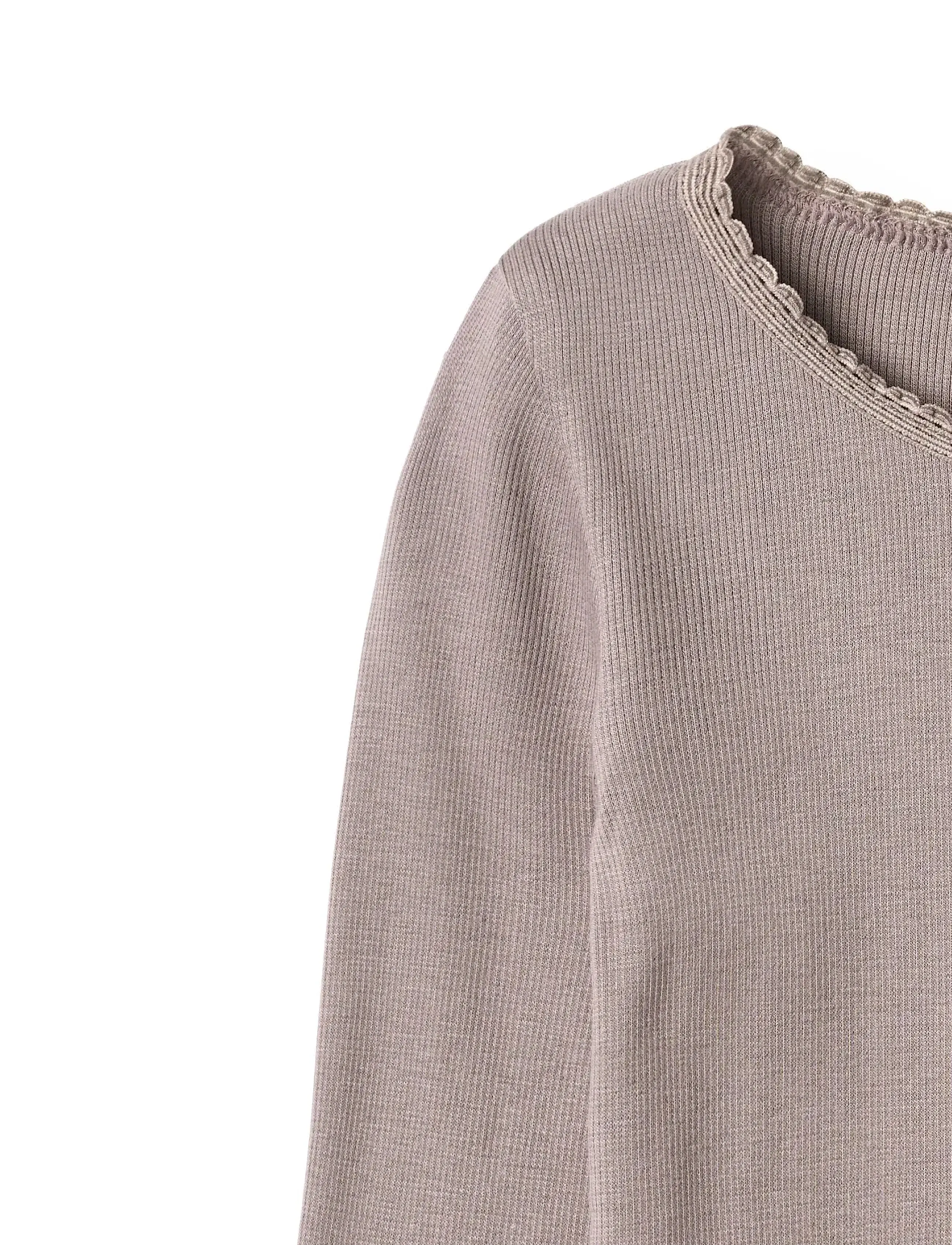 Wheat - Rib T-Shirt L/S Reese - long-sleeved t-shirts - dusty purple - 2