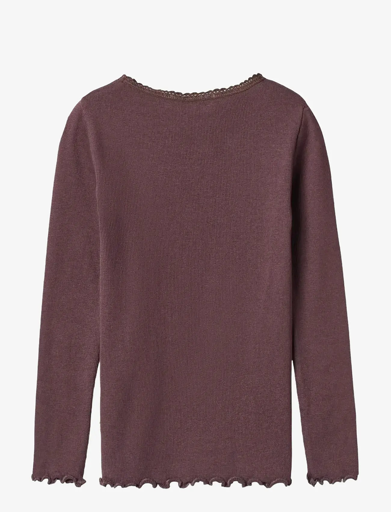 Wheat - Rib T-shirt L/S Reese - langærmede t-shirts - fudge - 1