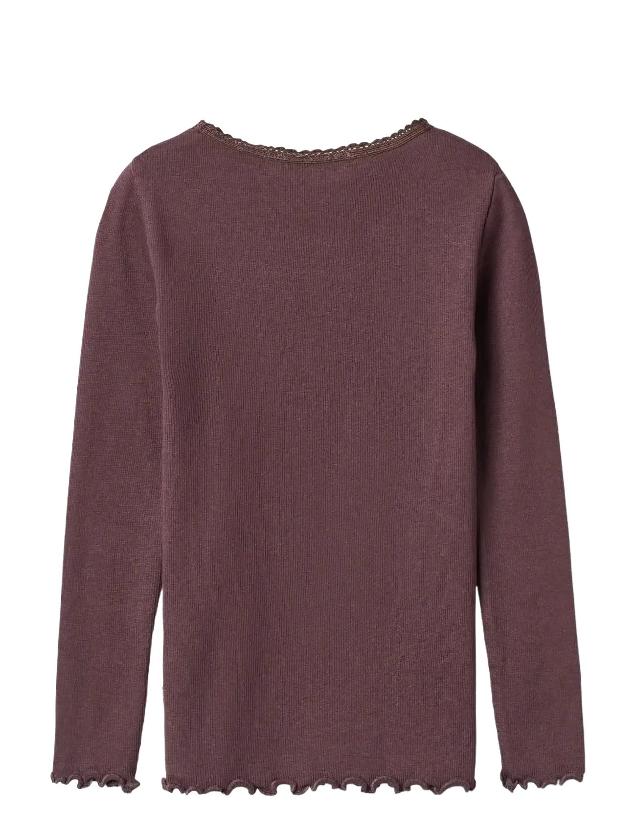Wheat - Rib T-Shirt L/S Reese - long-sleeved t-shirts - fudge - 1