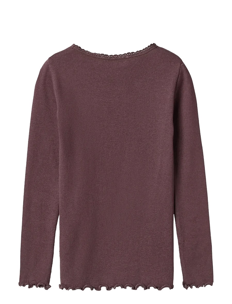 Wheat - Rib T-Shirt L/S Reese - langärmelig - fudge - 1