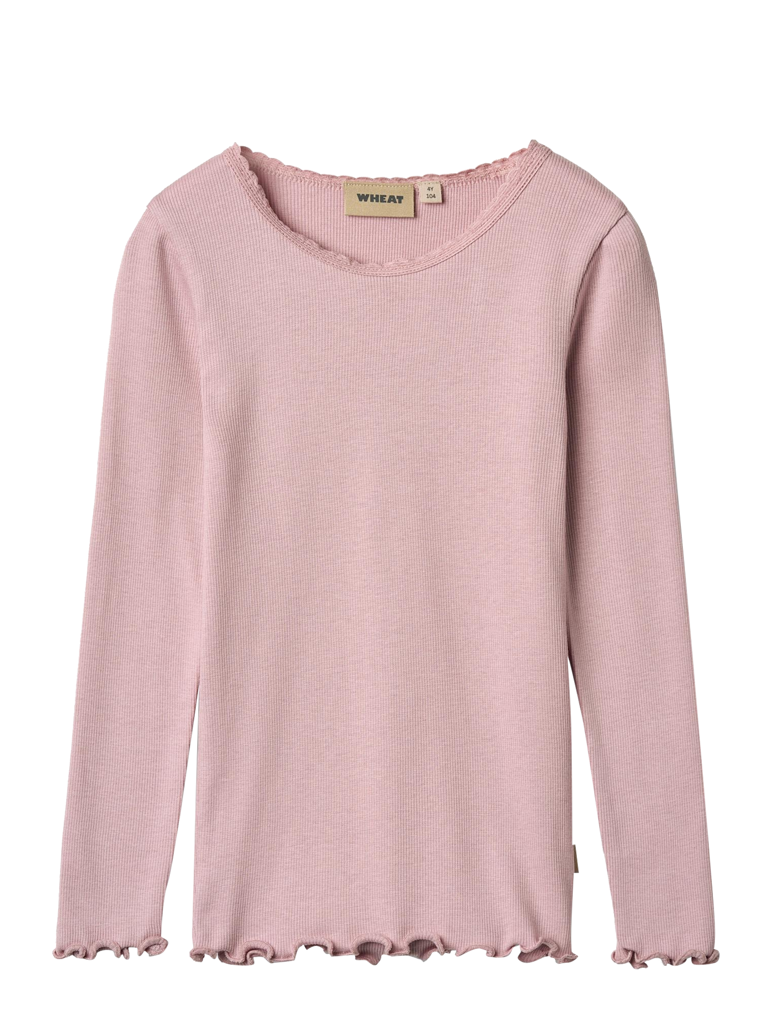 Wheat Rib T-Shirt L/S Reese - Shoppa efter storlek - LAVENDER MIST / pink/rose