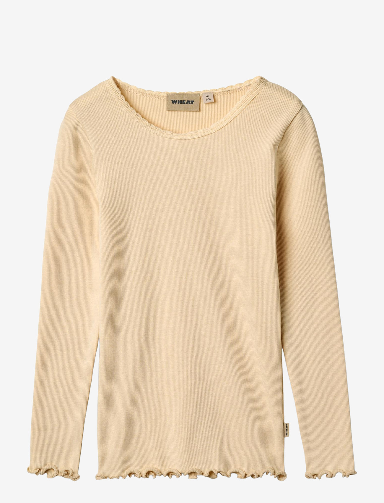 Wheat - Rib T-Shirt L/S Reese - pikkade varrukatega t-särgid - macadamia - 0
