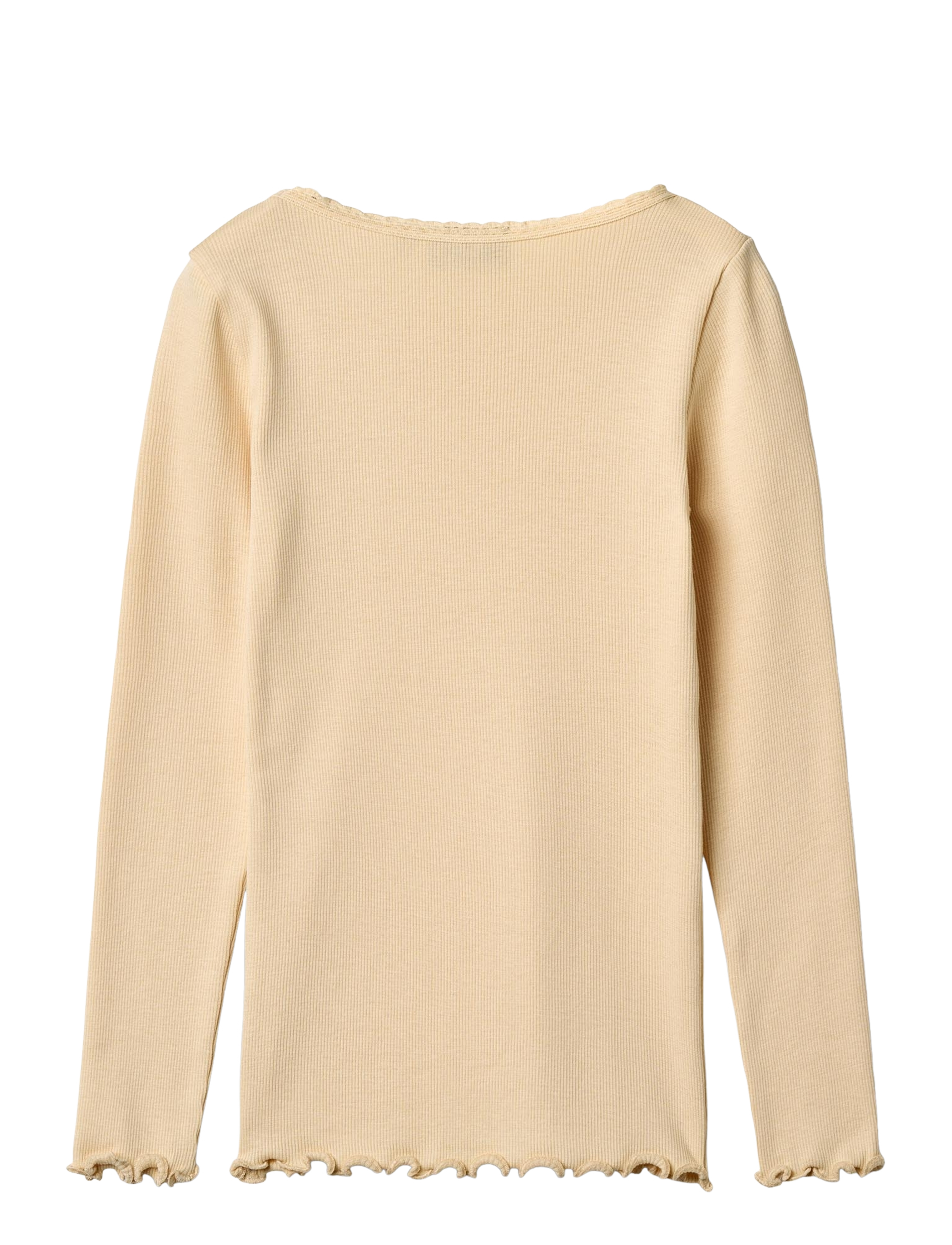 Wheat - Rib T-Shirt L/S Reese - langerma bolir - macadamia - 1