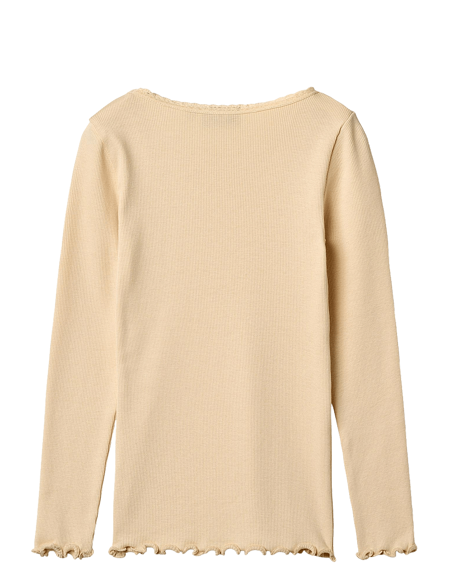 Wheat - Rib T-Shirt L/S Reese - langärmelig - macadamia - 1