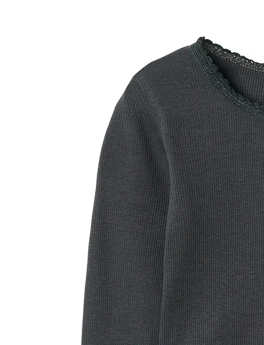 Wheat - Rib T-Shirt L/S Reese - pikkade varrukatega t-särgid - night - 2
