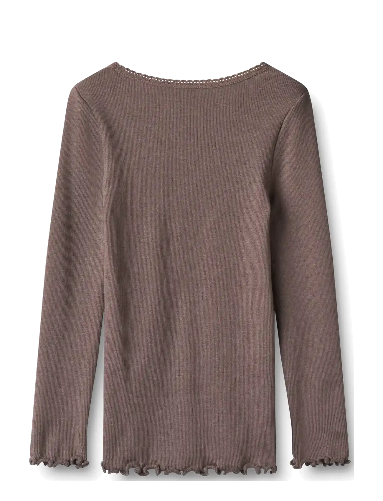 Wheat - Rib T-Shirt L/S Reese - langärmelig - plum truffle - 1