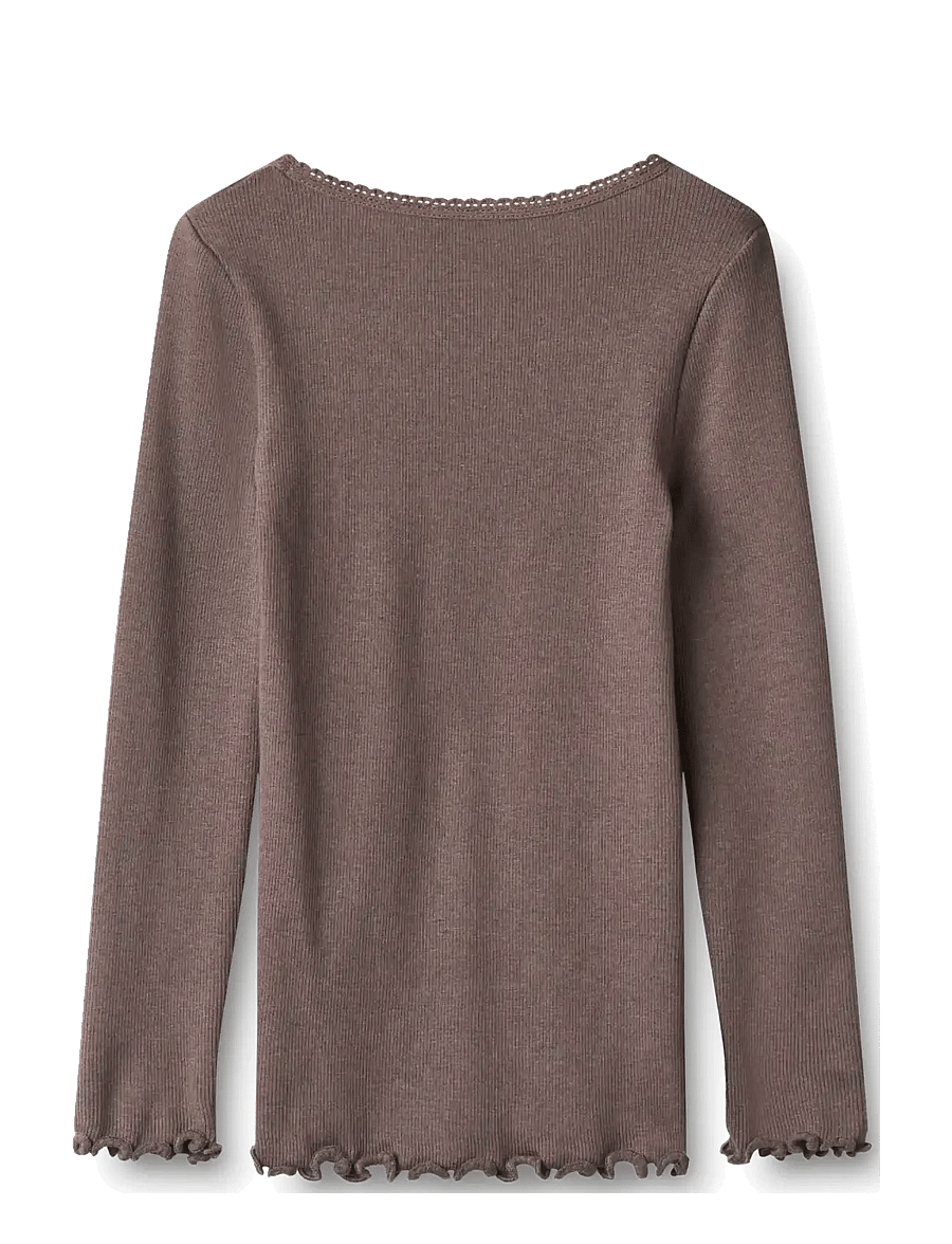 Wheat - Rib T-Shirt L/S Reese - langärmelig - plum truffle - 1