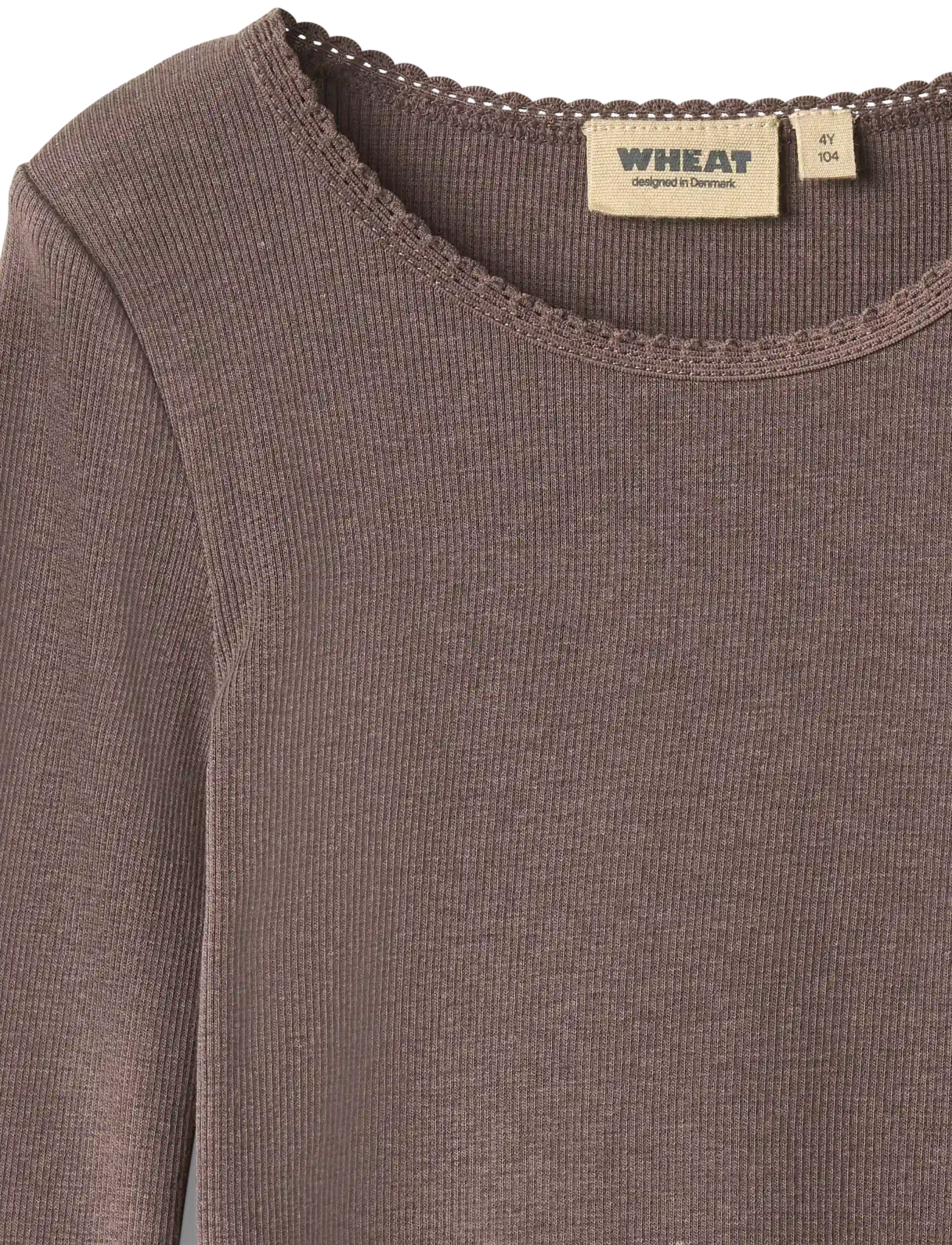 Wheat - Rib T-Shirt L/S Reese - langärmelig - plum truffle - 2