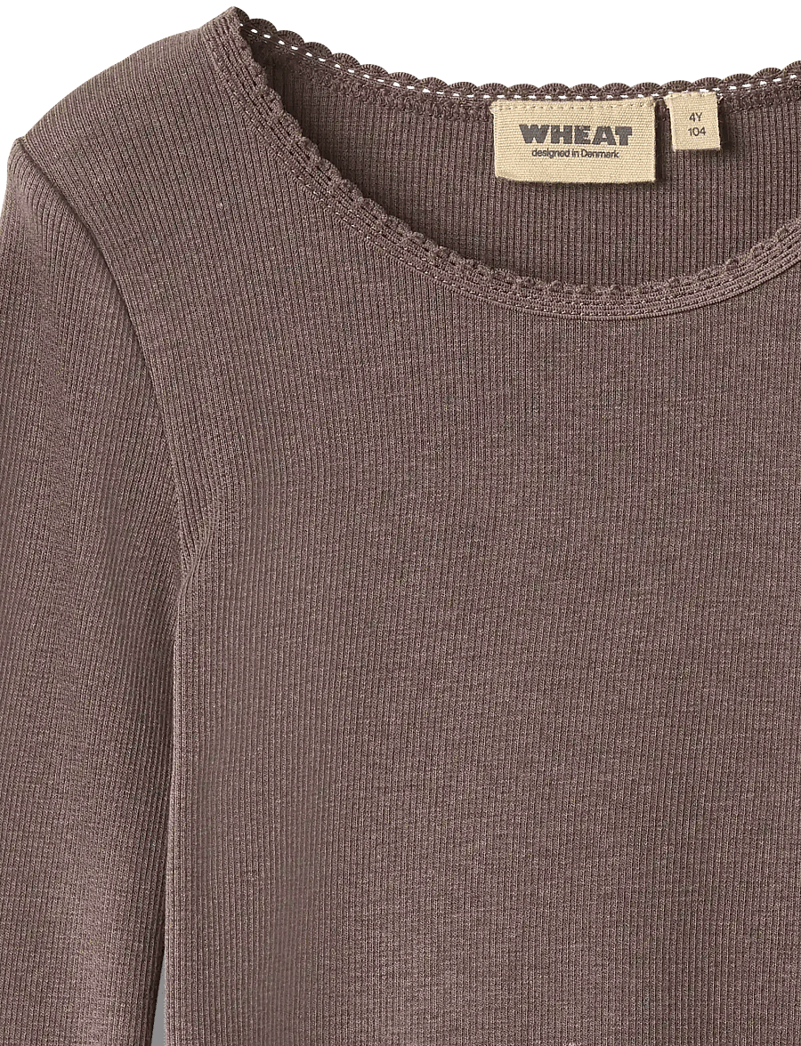 Wheat - Rib T-Shirt L/S Reese - langärmelig - plum truffle - 2