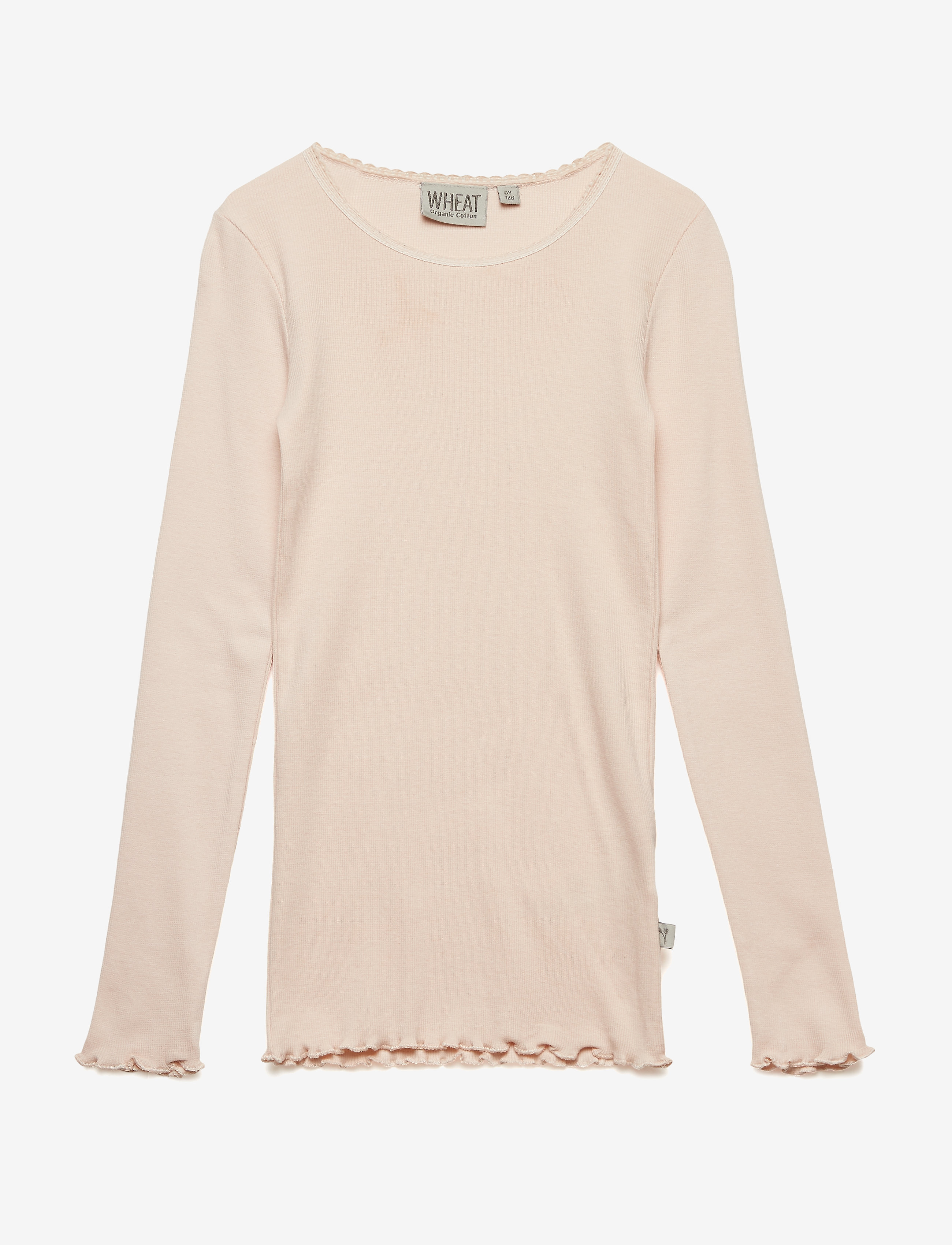 Wheat Rib T-Shirt L/S Reese, 104, Pink, T-Shirts > Langærmede T-shirts, Børn